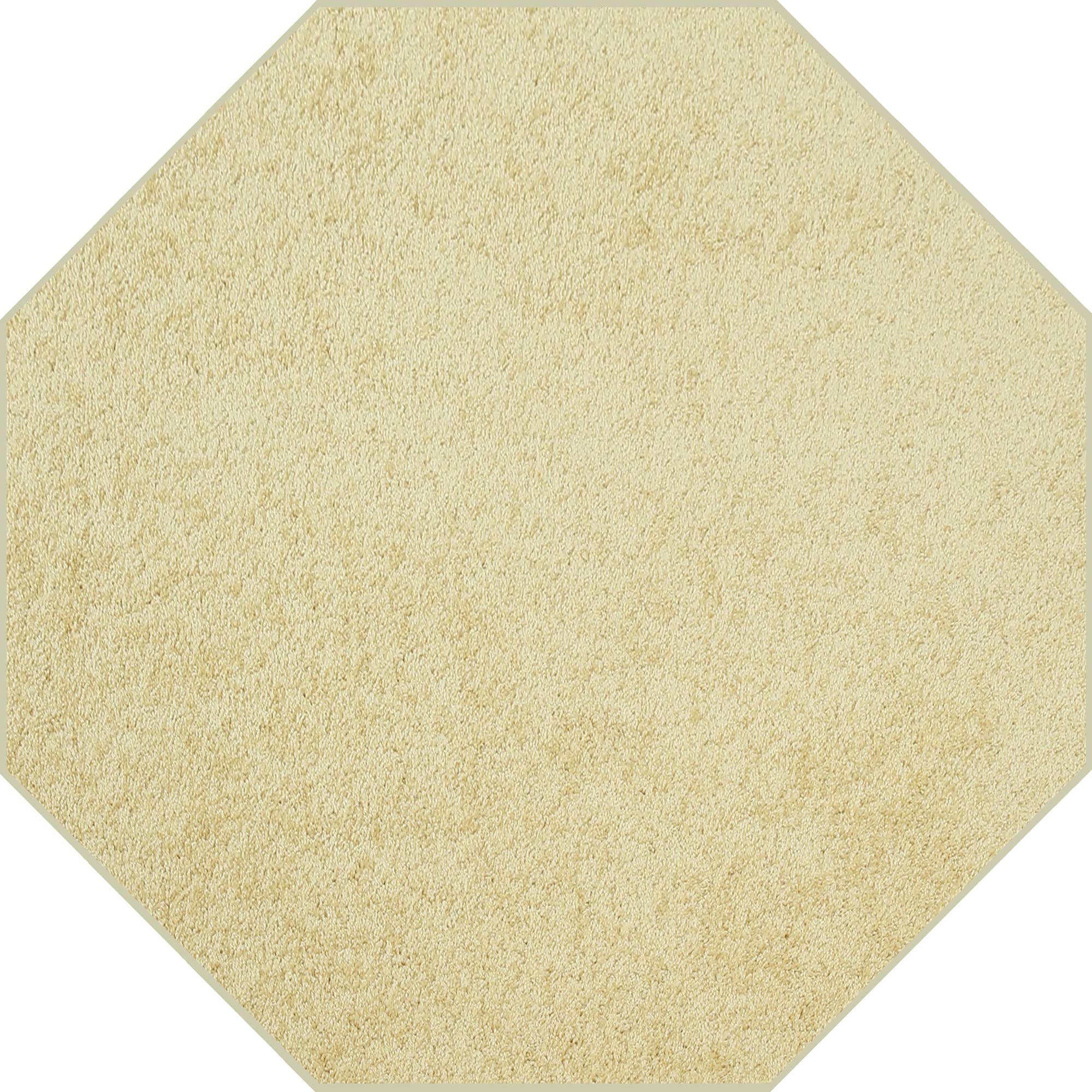 Ambiant Saturn Collection Solid Color Yellow Octagon Area Rug 8' - Soft & Durable for Living Room, Bedroom, or Office Decor