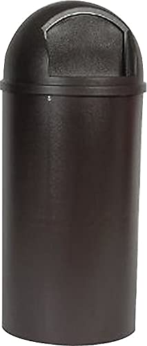 Marshal Classic Round 15 Gallon Brown Polyethylene Container – Durable Storage for Home, Garage & Outdoor Use