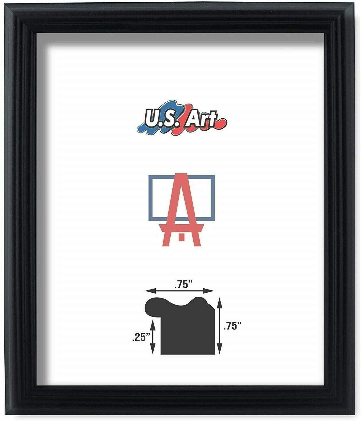 9x15 Satin Black Picture Frame - 0.75 Inch Thin Solid Wood Moulding for Art, Posters & Photos - Perfect for Home Decor, Office Display & Wall Gallery