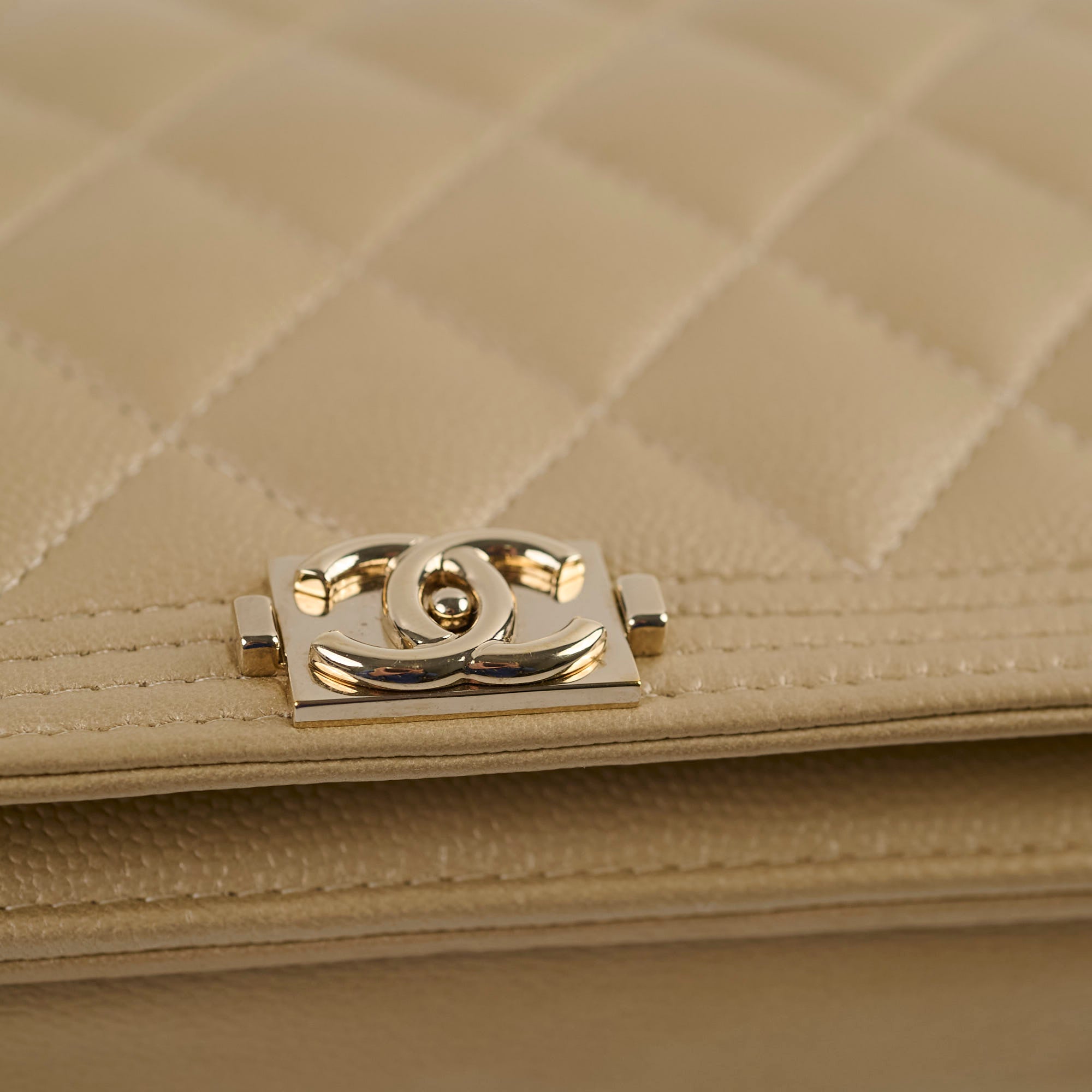 Chanel Boy Wallet On Chain Gold Caviar Leather Crossbody Bag - Luxury Designer Handbag for Women, Perfect for Parties, Date Nights & Special Occasions