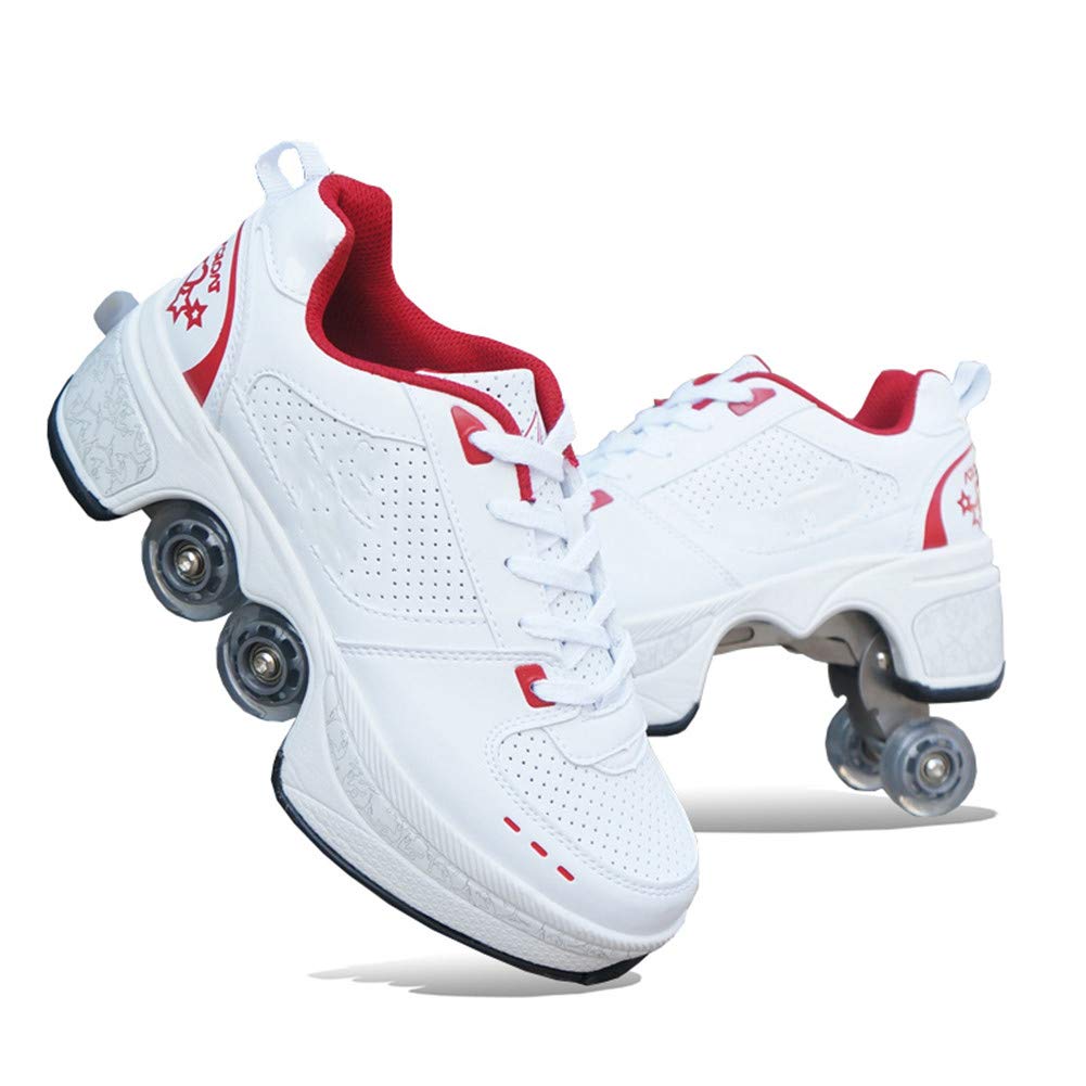 Roller Skate Shoes for Women, Men, Boys & Kids - Adjustable Wheel Sneakers for Beginners | Unisex Roller Skating Shoes for Outdoor Fun, Sports & Gift Giving