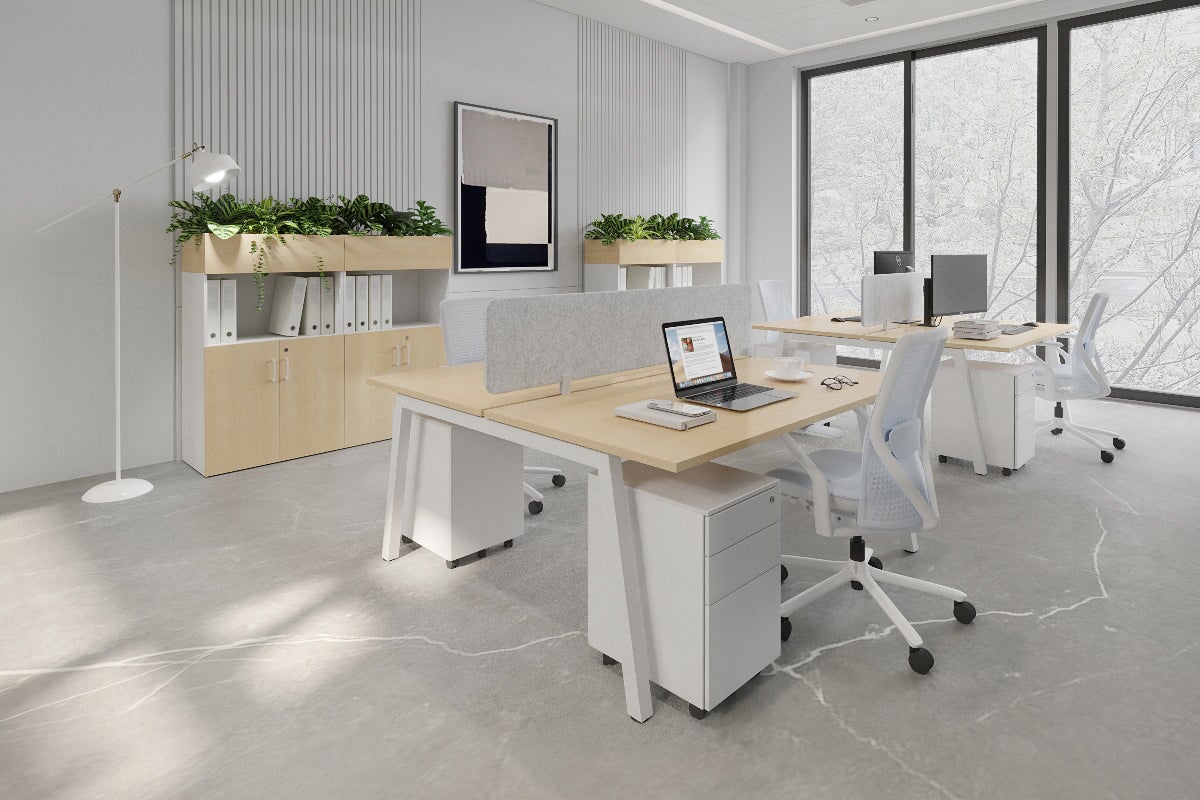 Quadro 2 Person Office Workstation Desk [1600L x 700W] - Perfect for Shared Workspaces & Home Offices
