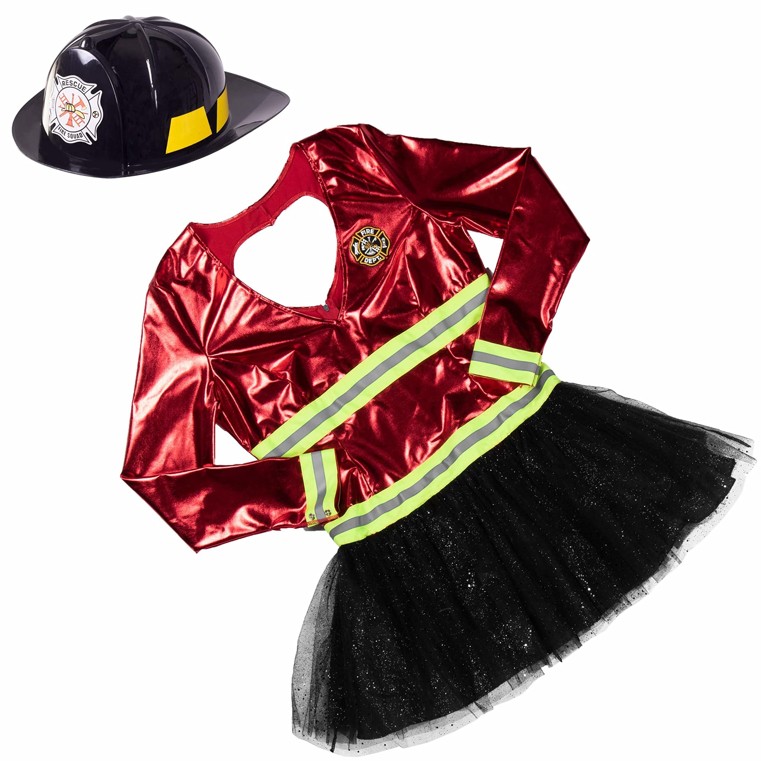 Firefighter Costume for Women - Halloween Dress & Hat for Parties