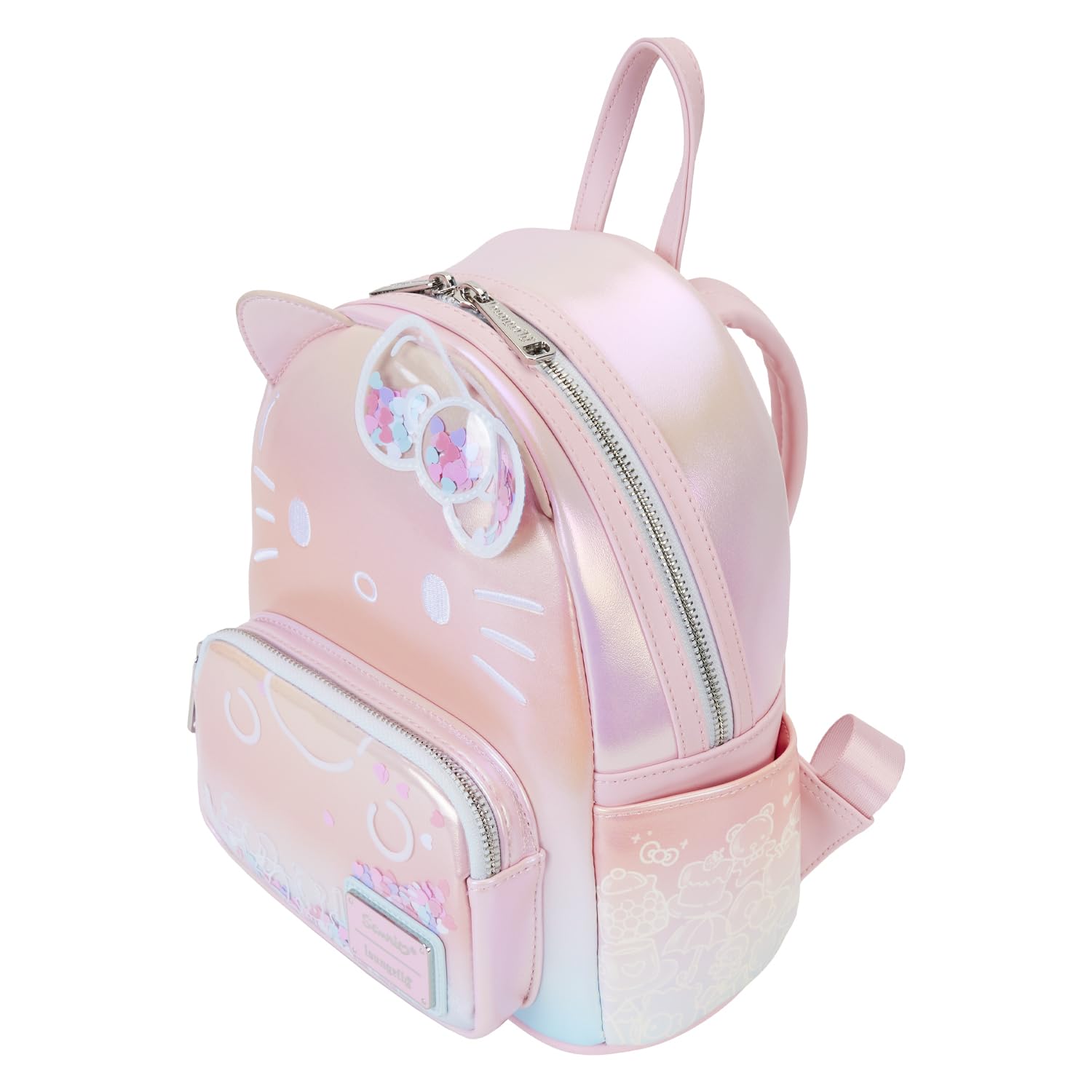 Loungefly Sanrio Hello Kitty 50th Anniversary Clear Backpack - Cute Women's Double Strap Shoulder Bag Purse for School, Travel & Anime Conventions