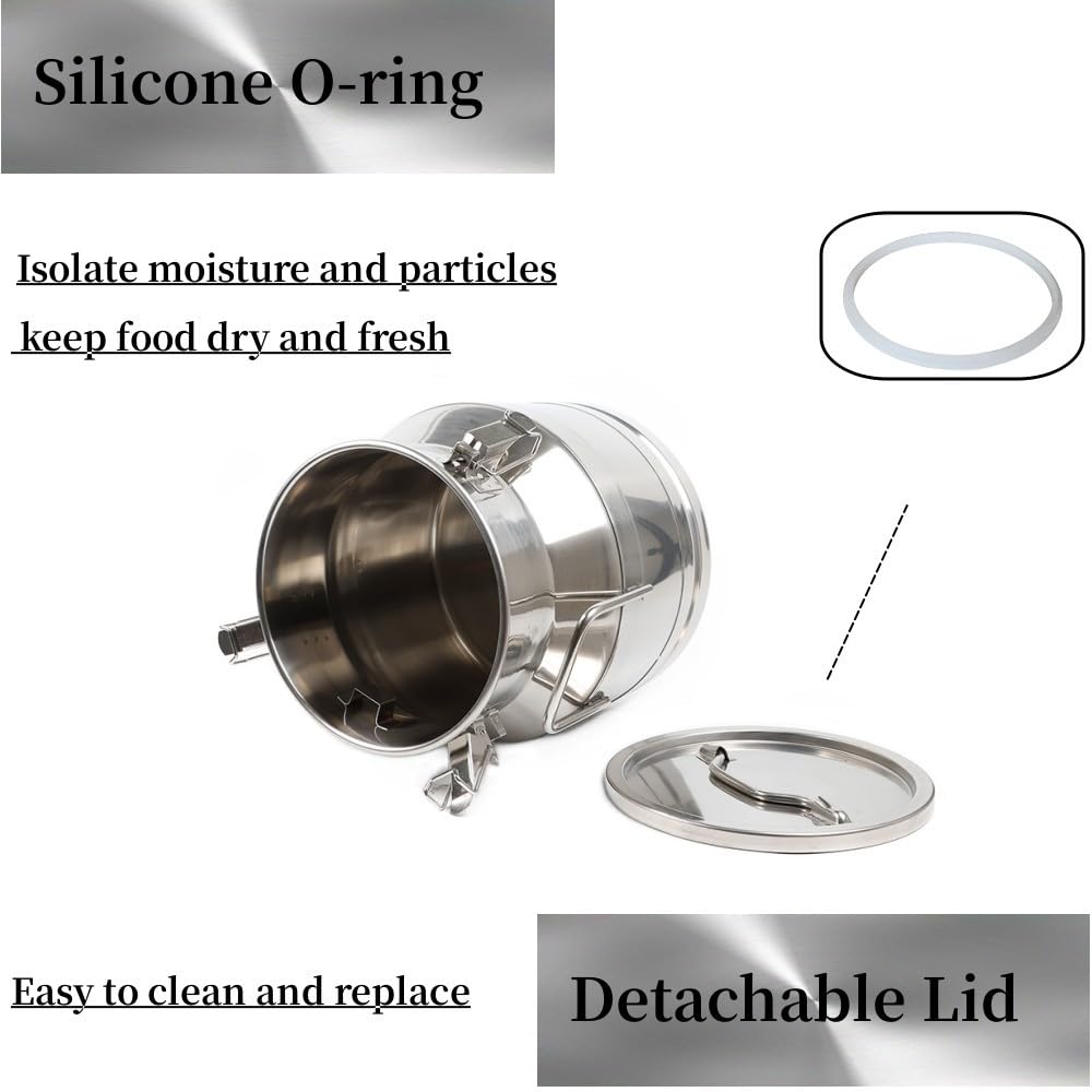 50L/13.3 Gallon Stainless Steel Milk Can - Heavy Duty Food Grade Milk Jug, Wine Pail & Liquid Storage Container with Leak-Proof Silicone Sealed Lid - Ideal for Dairy Farms, Breweries & Commercial Kitchen Use