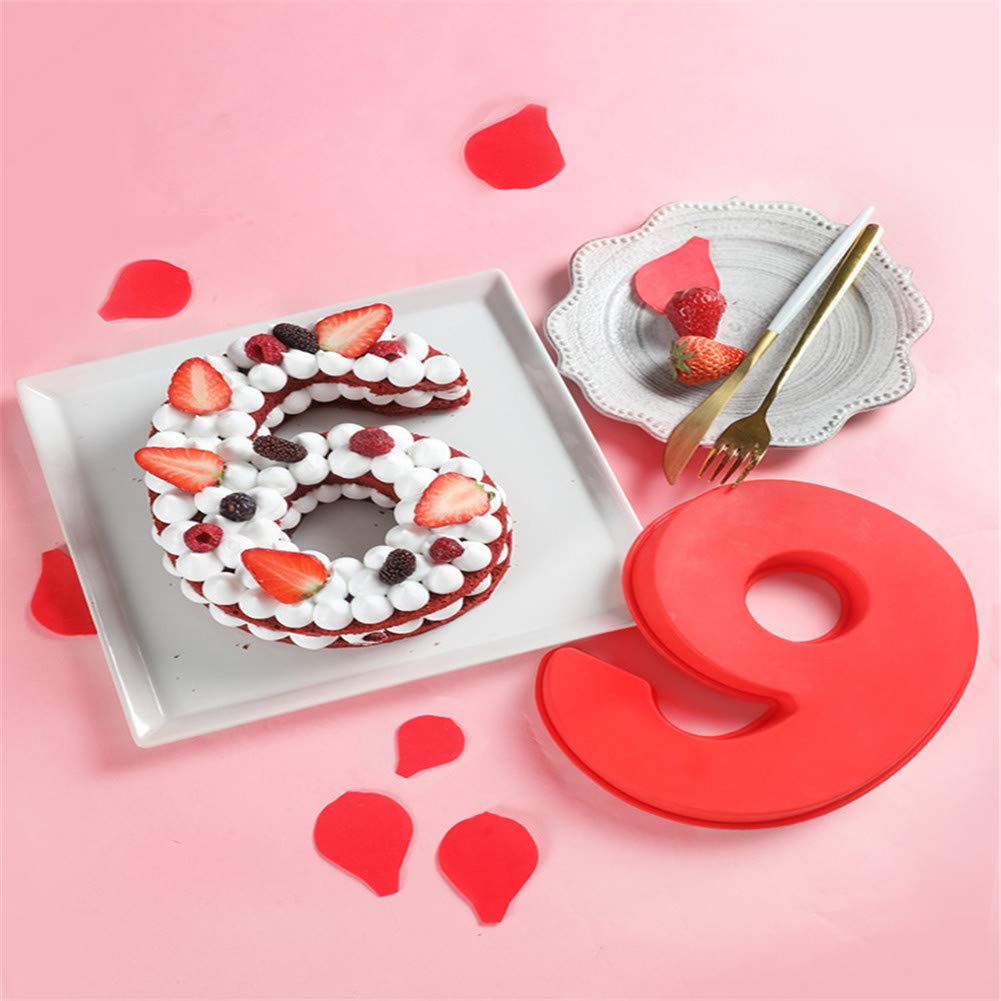 0-8 Number Silicone Baking Cake Pans Set - DIY Cake Mold for Bread, Mousse & Jelly - Perfect for Birthday, Wedding, Anniversary Celebrations - Non-Stick & Reusable Baking Supplies for Home Bakers