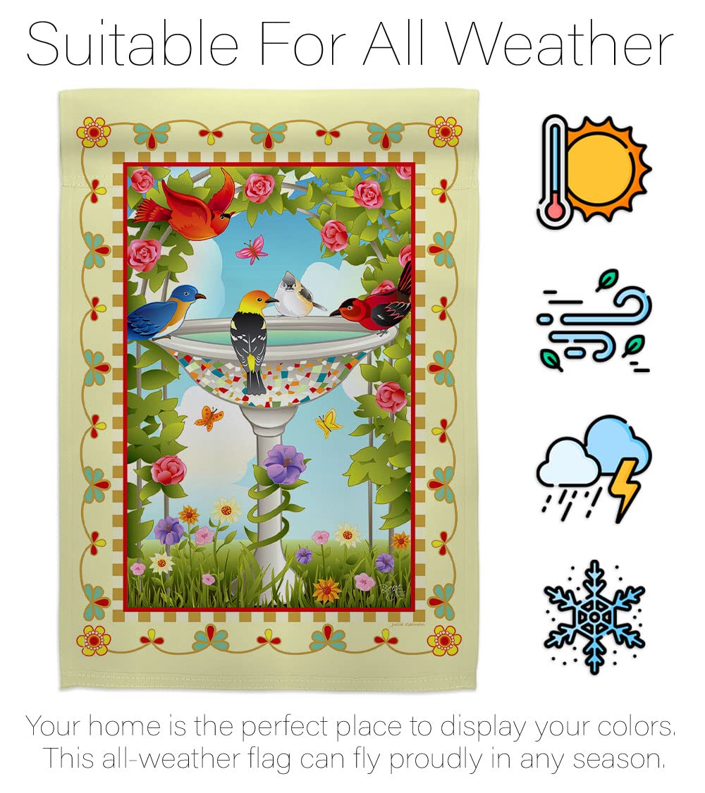 Birds Decorative House Flag Set 28x40 - Garden Decor for Outdoor & Patio