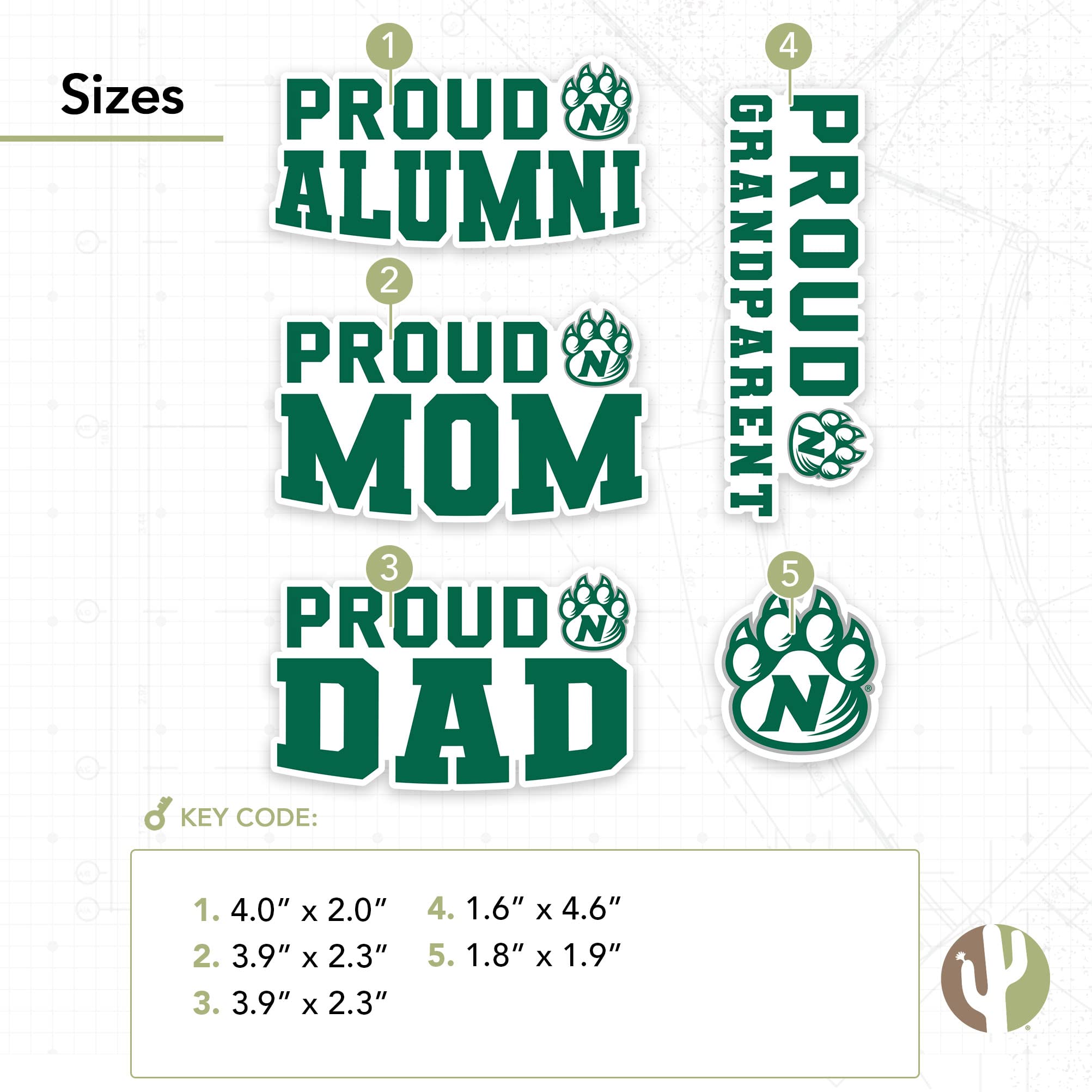 Premium NW Missouri State University Bearcats Vinyl Decals - Desert Cactus Design for Laptop, Water Bottle, Car & Scrapbooking (Family Full Sheet) | Perfect for College Pride, DIY Crafts & Fan Gifts