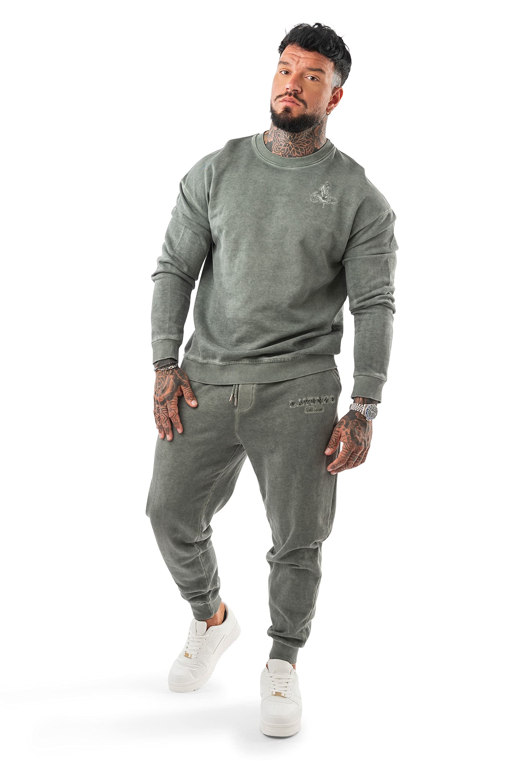 LAVENZO Men's 100% Cotton Tracksuit Set - Comfortable Sweatshirt & Jogger Pants for Casual Wear, Sports & Gym | Plus Size Athletic Outfit | Perfect Birthday Gift for Men & Boys | Ideal for Workouts, Lounge & Everyday Fashion