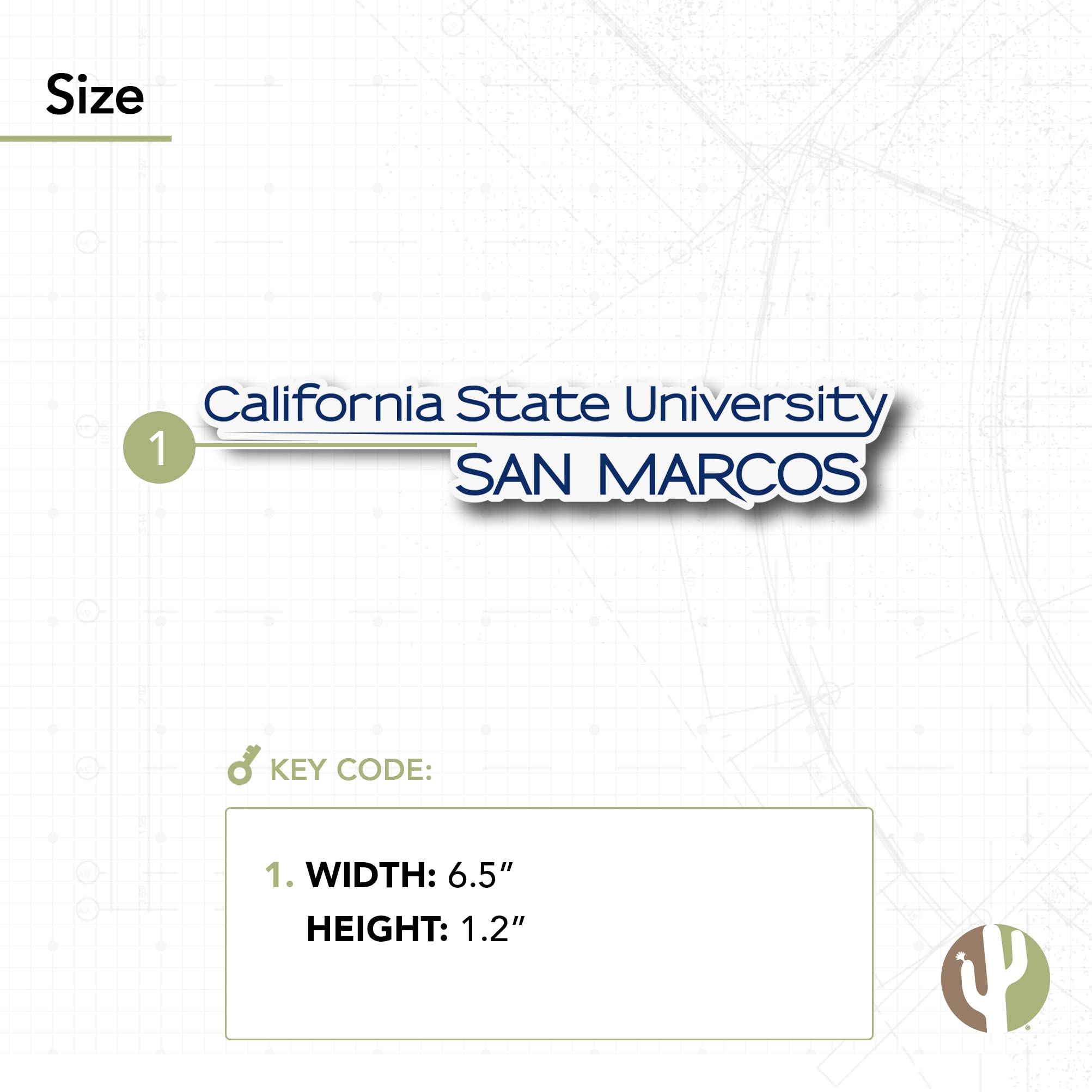 CSUSM Desert Cactus Vinyl Decal Sticker - California Cougars Official San Marcos University Logo - Waterproof Laptop, Water Bottle, Car & Scrapbook Decor - Perfect for College Students, Alumni & Fans