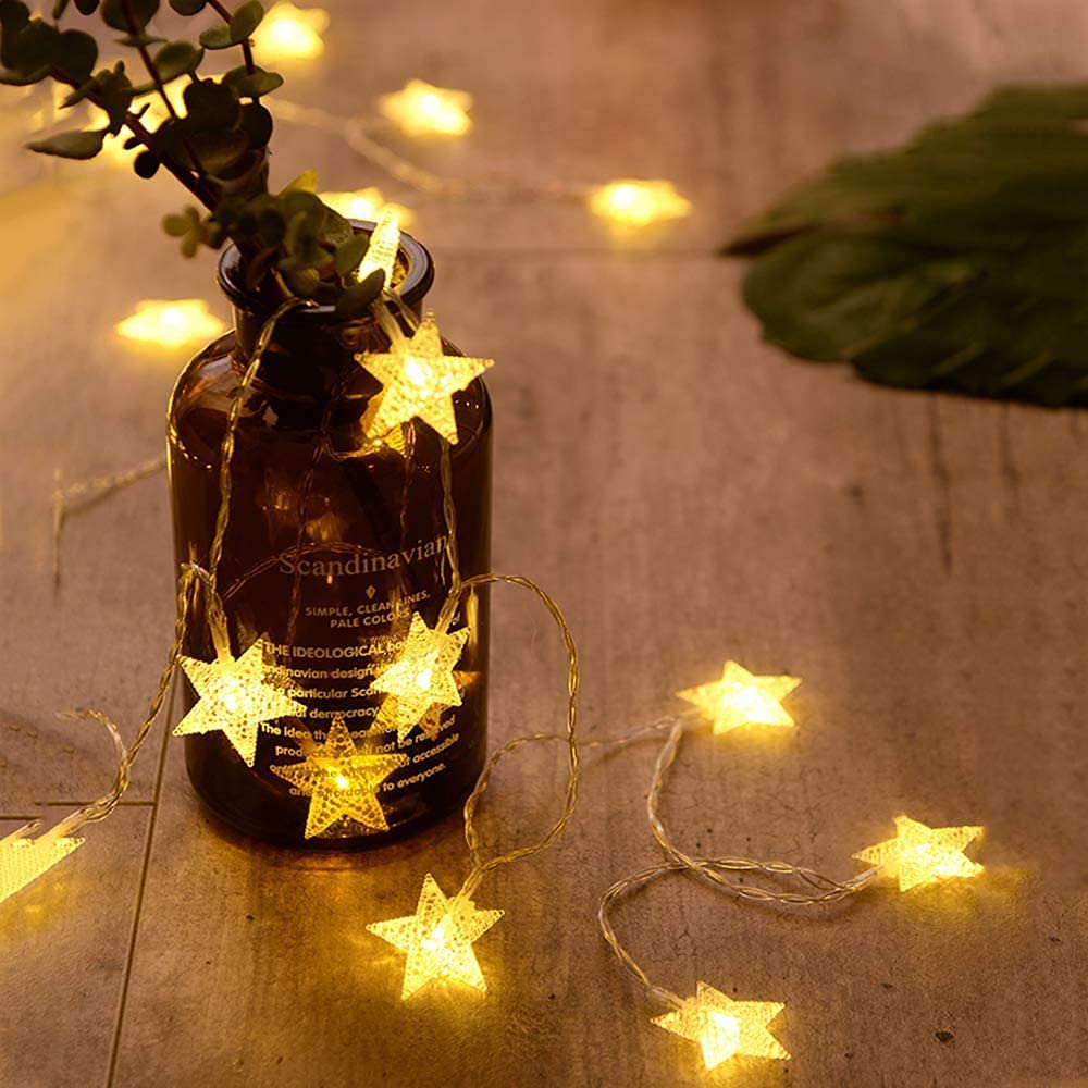 ANJAYLIA 20FT 40 LED Battery Operated Waterproof String Lights - Warm White Fairy Lights for Bedroom, Party, Wedding, Christmas & Ramadan Decor - Indoor & Outdoor Use for Home, Garden, Patio and Holiday Lighting