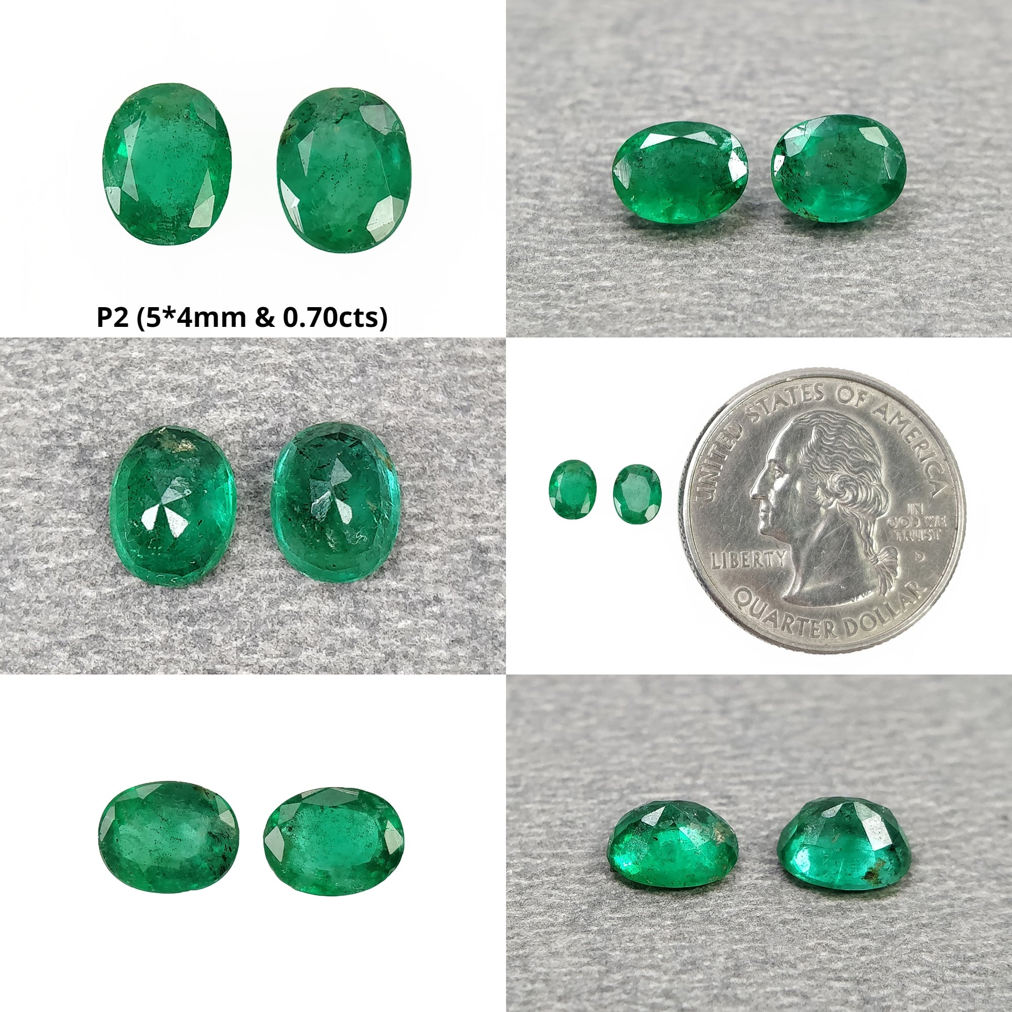 Natural Untreated Green Emerald Gemstone Oval Cut Pair - AAA Quality for Rings, Earrings & Necklaces - Perfect for Weddings, Anniversaries & Special Occasions