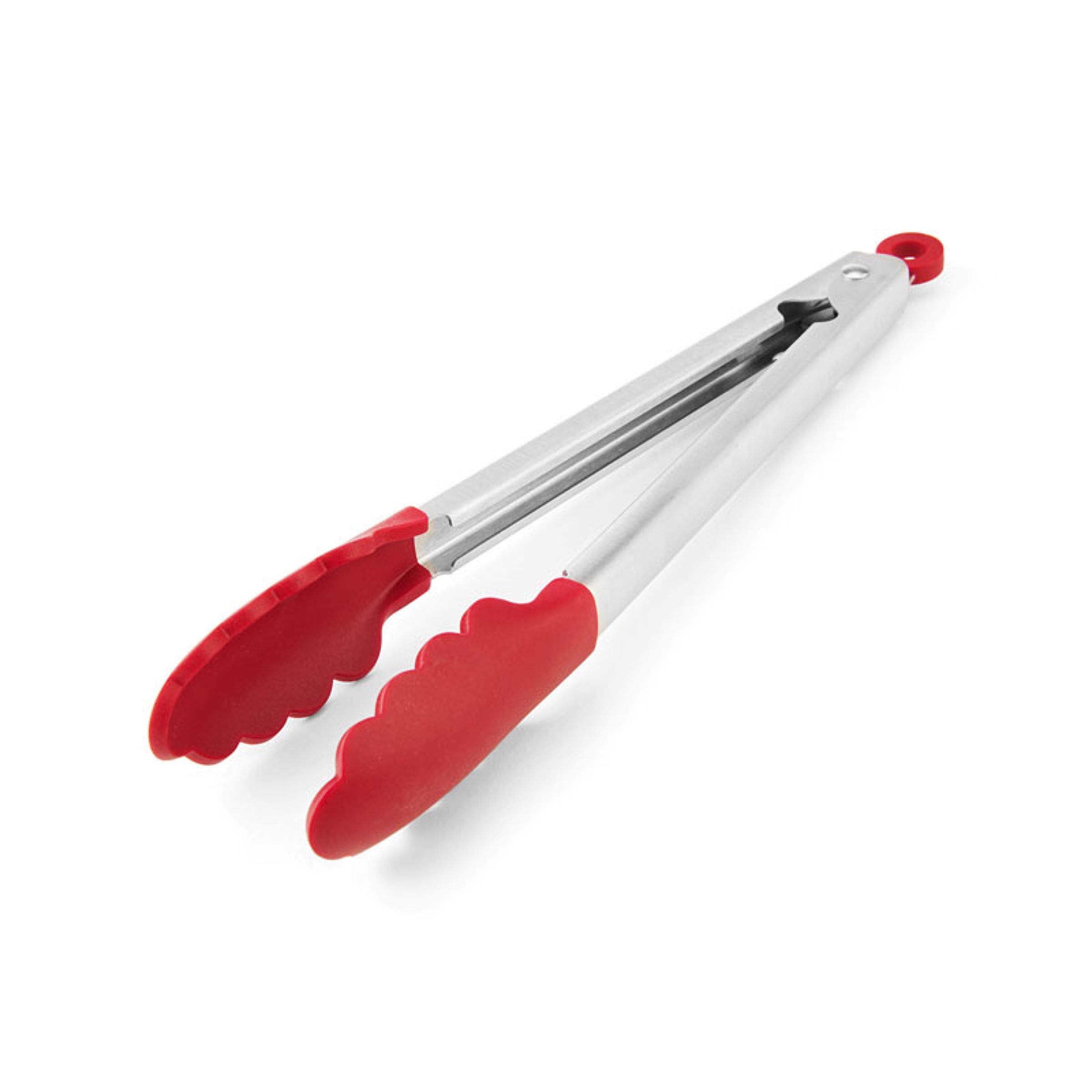 KitchenAid 8.72-Inch Multi-Purpose Kitchen Shears with Protective Sheath & 10.26-Inch Silicone Grip Stainless Steel Tongs Set - Perfect for Cooking, Grilling, and Food Prep (Red)