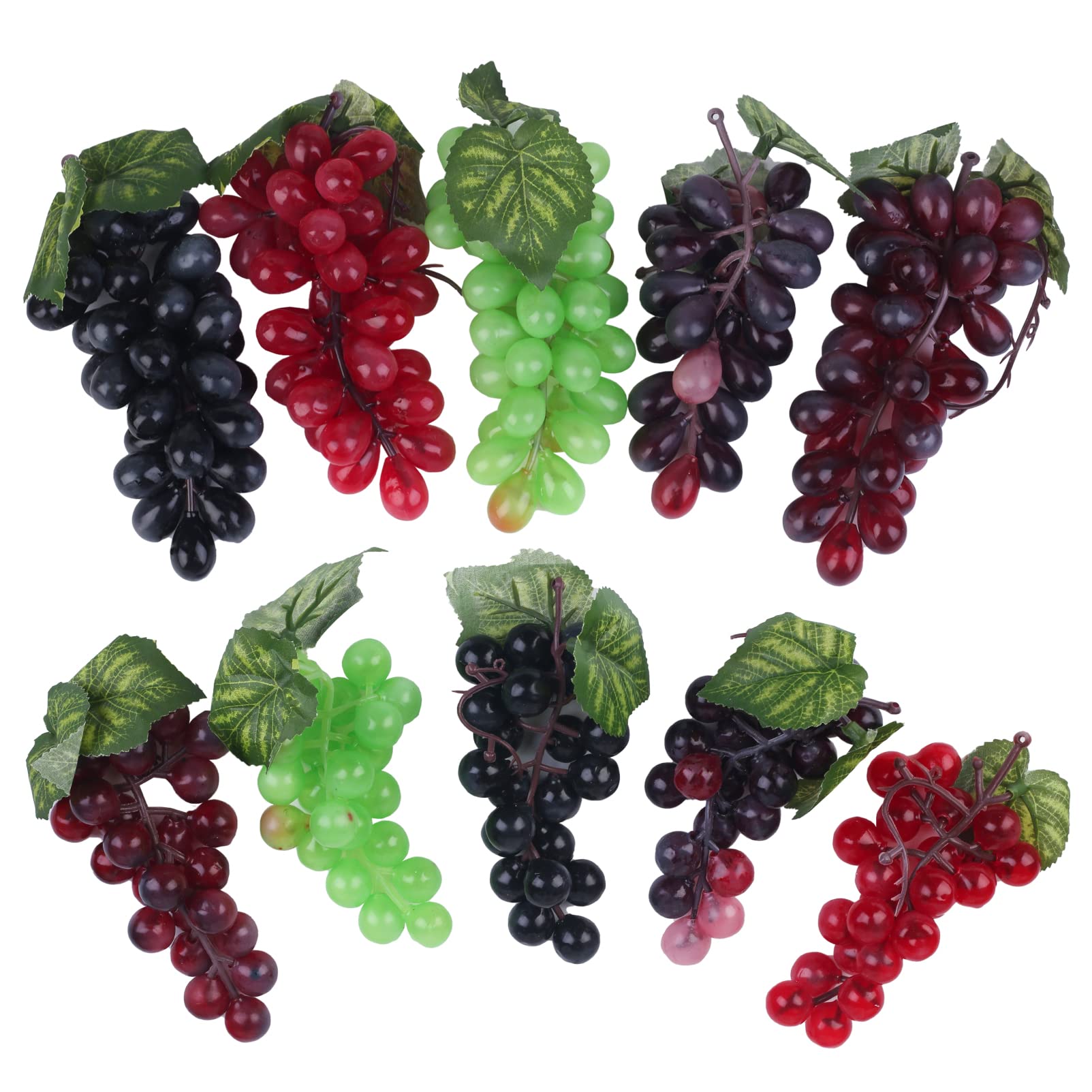 VEOAY Artificial Grapes - Fake Mini Grape Clusters for Home, Kitchen, Wedding & Party Decor (10-Pack, Mixed Colors) - Perfect for Centerpieces, Table Settings, and DIY Crafts