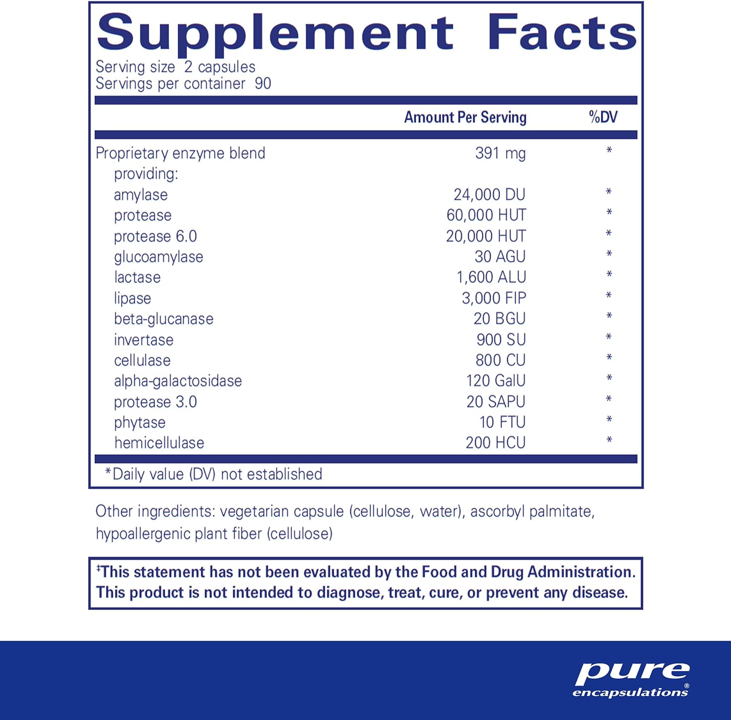 Pure Encapsulations Digestive Enzymes Ultra Supplement - 90 Capsules for Gut Health & Digestion Support - Gluten Free, Non-GMO - Ideal for Bloating Relief & Food Intolerance