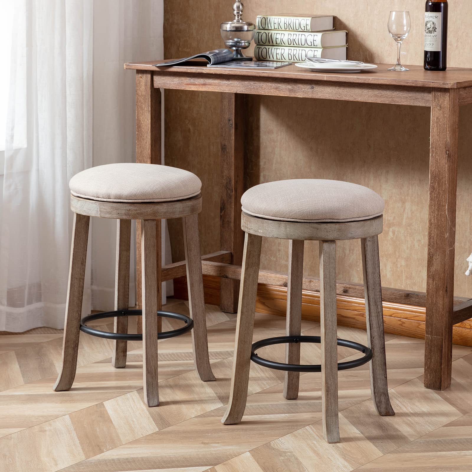 Vintage French Swivel Bar Stools Set of 2 - 26