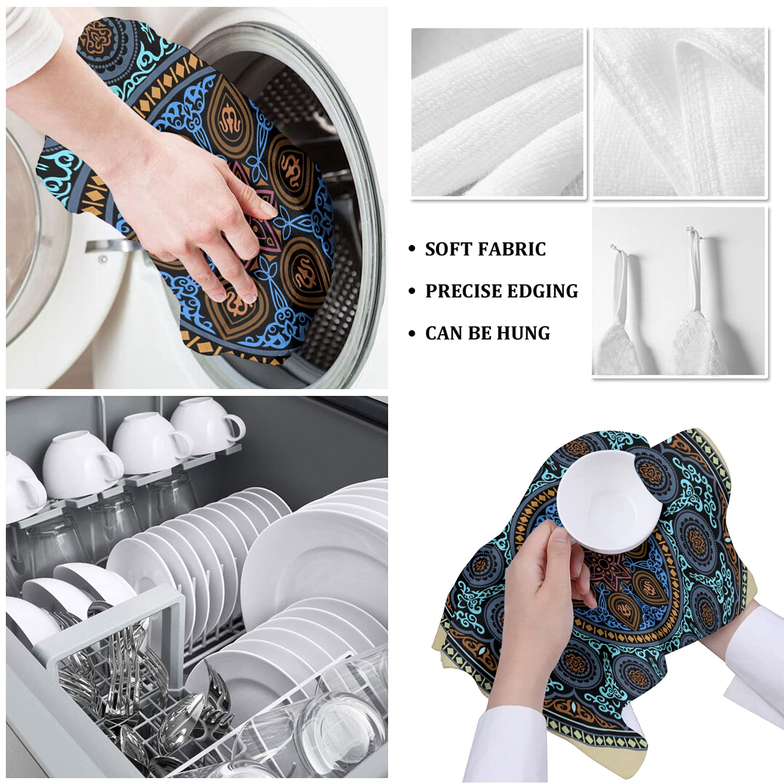 Premium Cotton Dish Towels Set of 2 - 18
