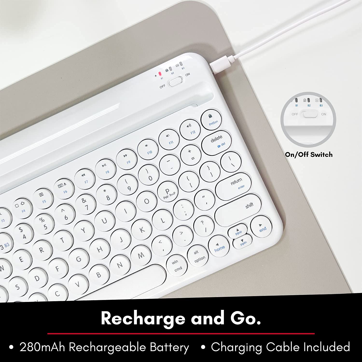 Macally Compact Bluetooth Keyboard and Mouse Combo - Wireless Keyboard & Mouse Set for Mac, Windows, iPad - Ergonomic Office Essentials for Home, Work & Travel