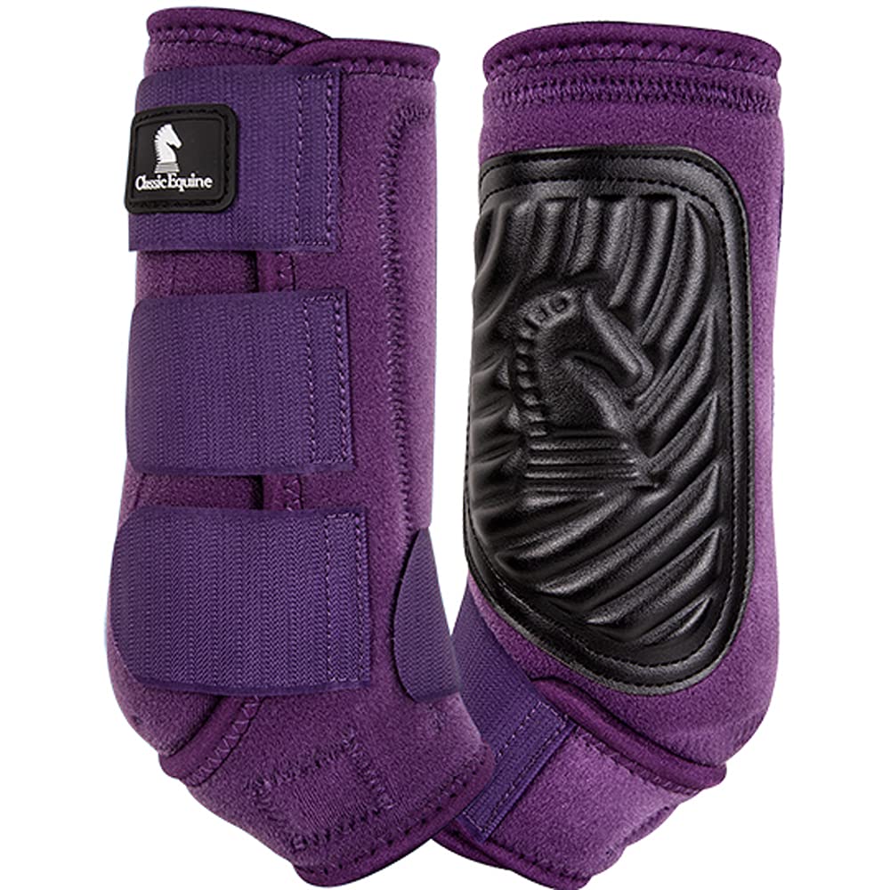 ClassicFit Rear Boot by Classic Rope Company - Premium Leather Riding Boots for Equestrian & Horseback Riding (Eggplant Color, Size Large) - Perfect for Dressage, Show Jumping & Western Riding
