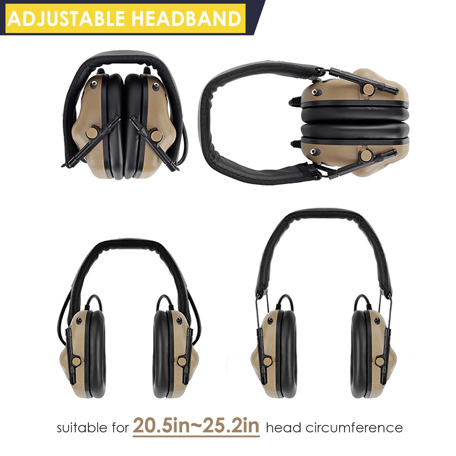 Military Headset with Microphone - Retractable Gaming & Hunting Headphones for Walkie Talkie Radios (No Noise Cancelling) - Ideal for Tactical Operations, Airsoft, and Outdoor Adventures