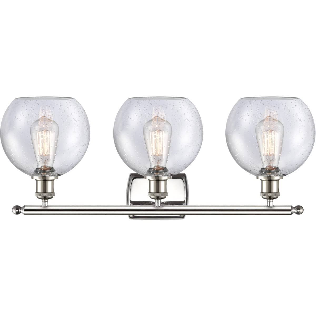 Innovations 516-3W-PN-G124-LED Athens 3 Light Bathroom Vanity Light Fixture - Polished Nickel Finish, Part of The Ballston Collection - Perfect for Bathroom Mirror Lighting, Master Bath, Powder Room & Home Decor