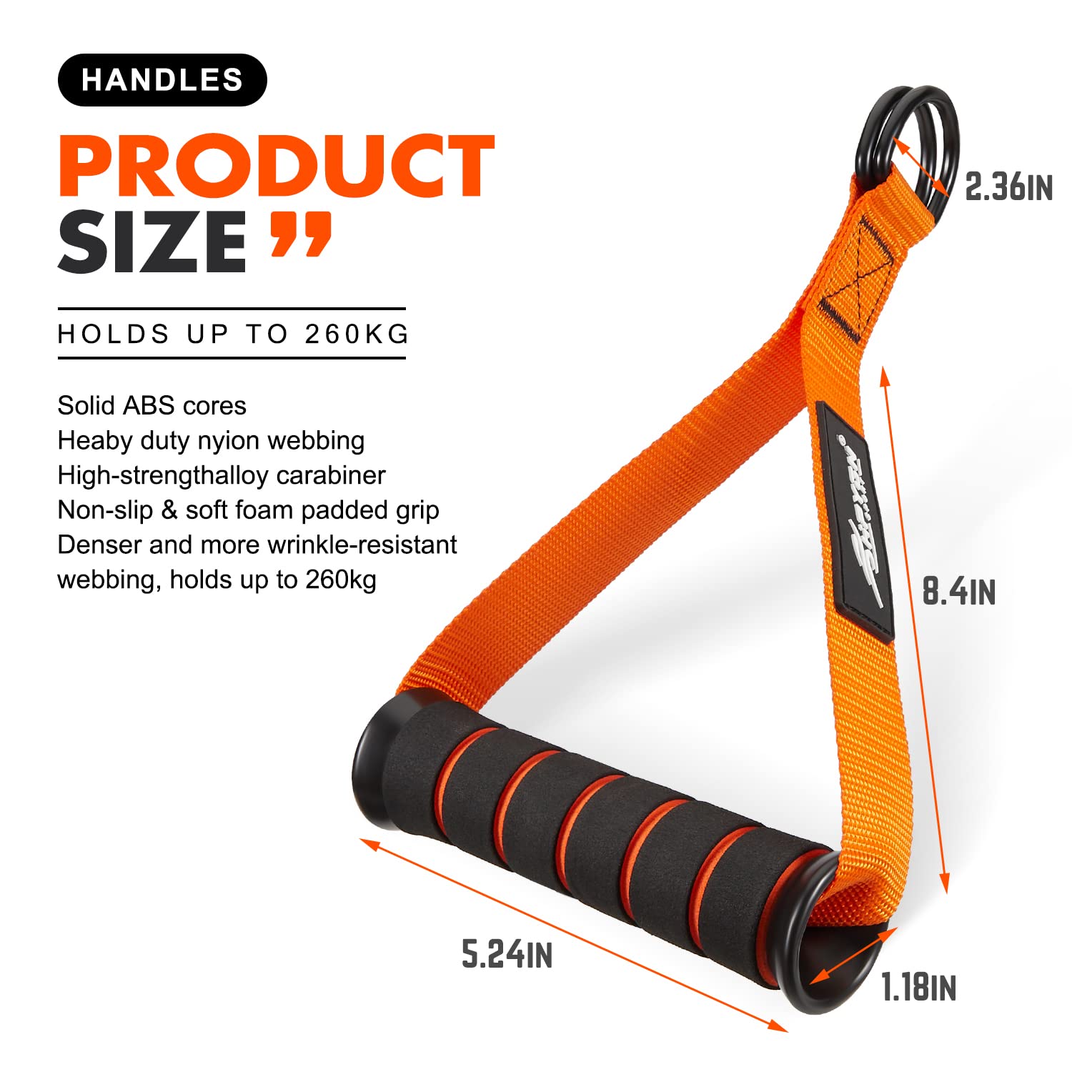HPYGN Cable Machine Handles - Heavy Duty Exercise Handles for Resistance Bands & Cable Training | Compatible with Pulley Systems & Home Gym Equipment | Perfect for Strength Training, CrossFit & Functional Workouts