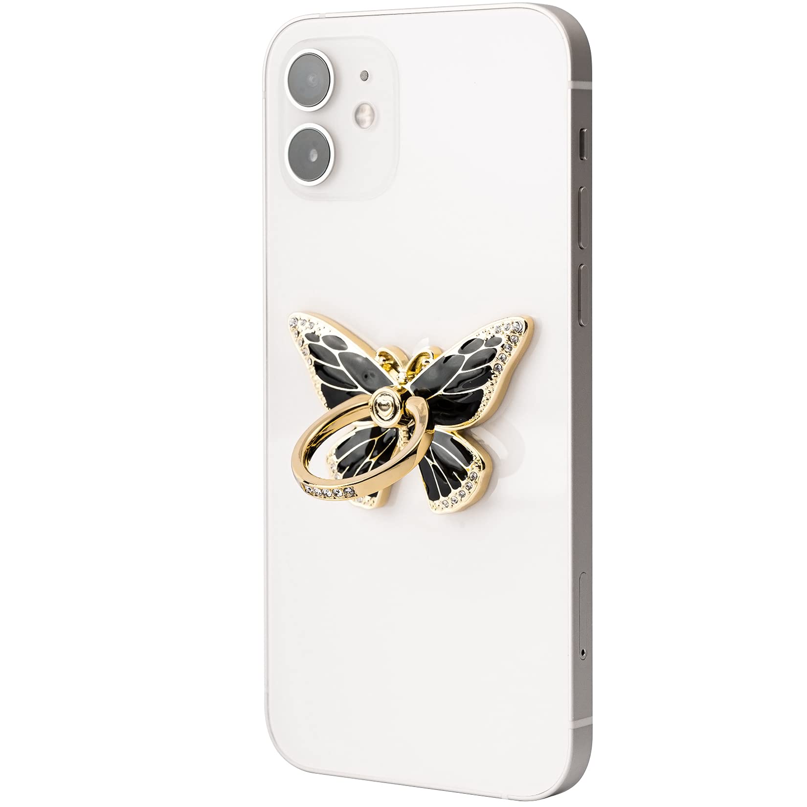 360° Rotating Metal Phone Ring Grip - Compatible with iPhone & Android for Secure One-Hand Use
