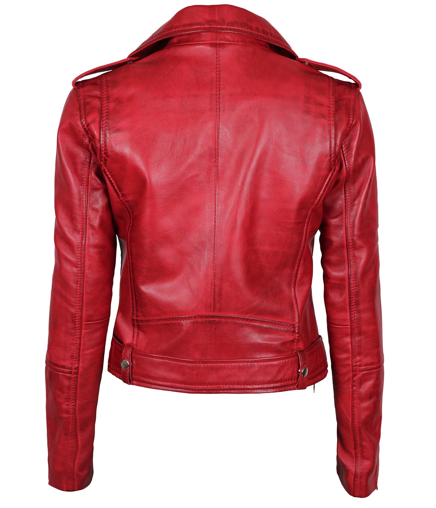 Decrum Women's Asymmetrical Motorcycle Leather Jacket – Stylish Biker Jacket for Women | Perfect for Riding, Night Out & Fashion Statement