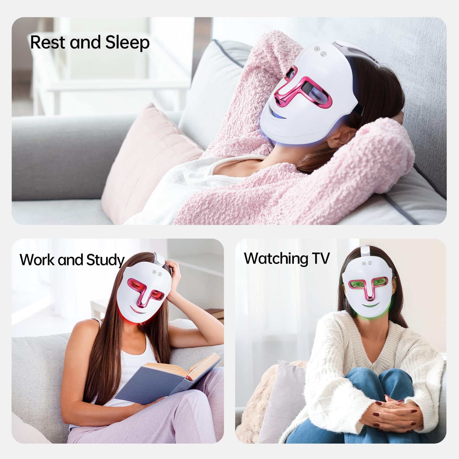 7-Color LED Red Light Therapy Mask for Face - Anti-Aging & Skin Rejuvenation Treatment with Hot Compress Function | At-Home Facial Care Device for Wrinkles, Acne & Glowing Skin (P04 Pro Model) - Perfect for Daily Skincare Routine & Spa Treatments