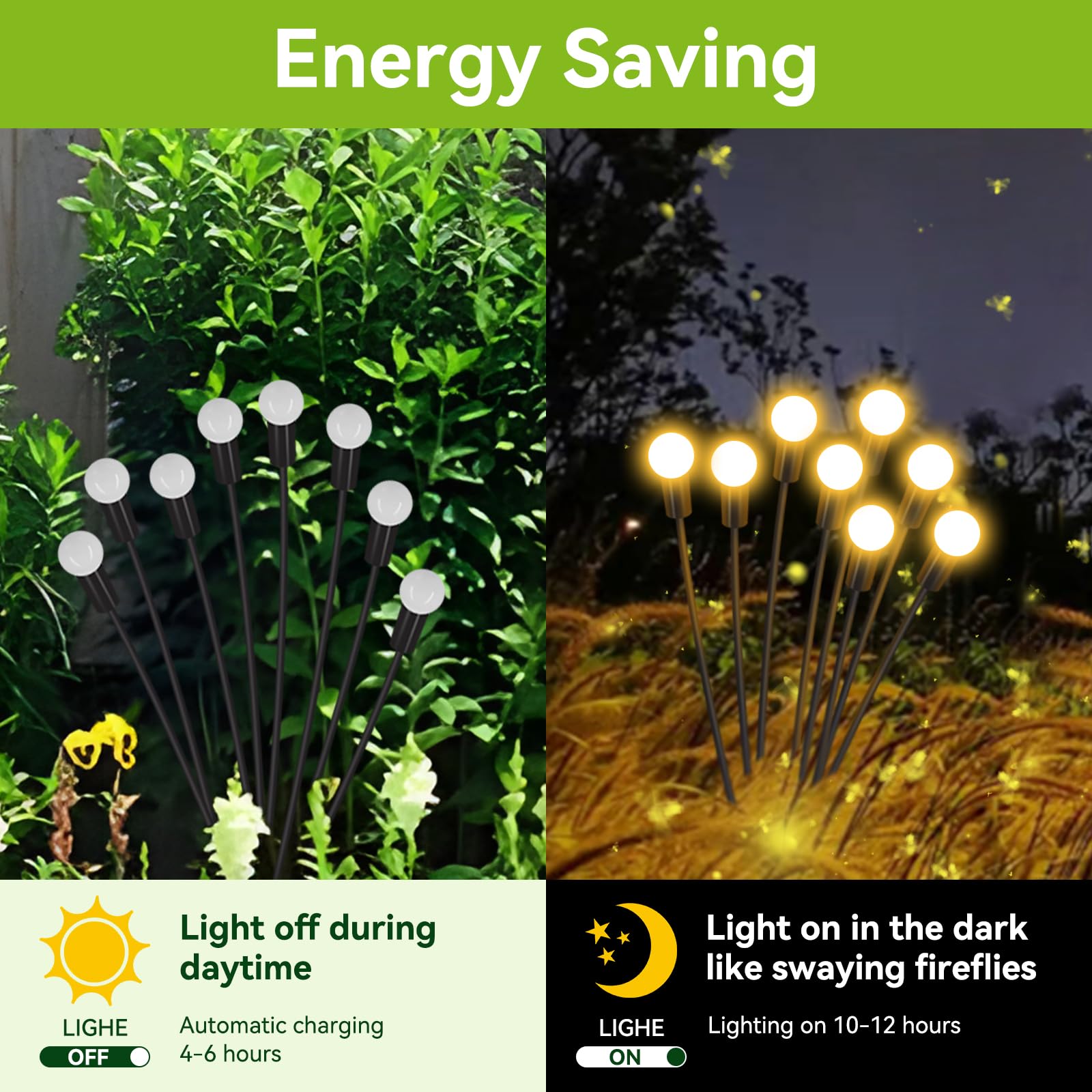 32 LED Solar Garden Lights Outdoor Waterproof - 4 Pack Decorative Swaying Firefly Lights for Pathway, Yard, Party & Christmas Decor - Warm White Solar Powered Landscape Lighting for Patio, Lawn & Backyard