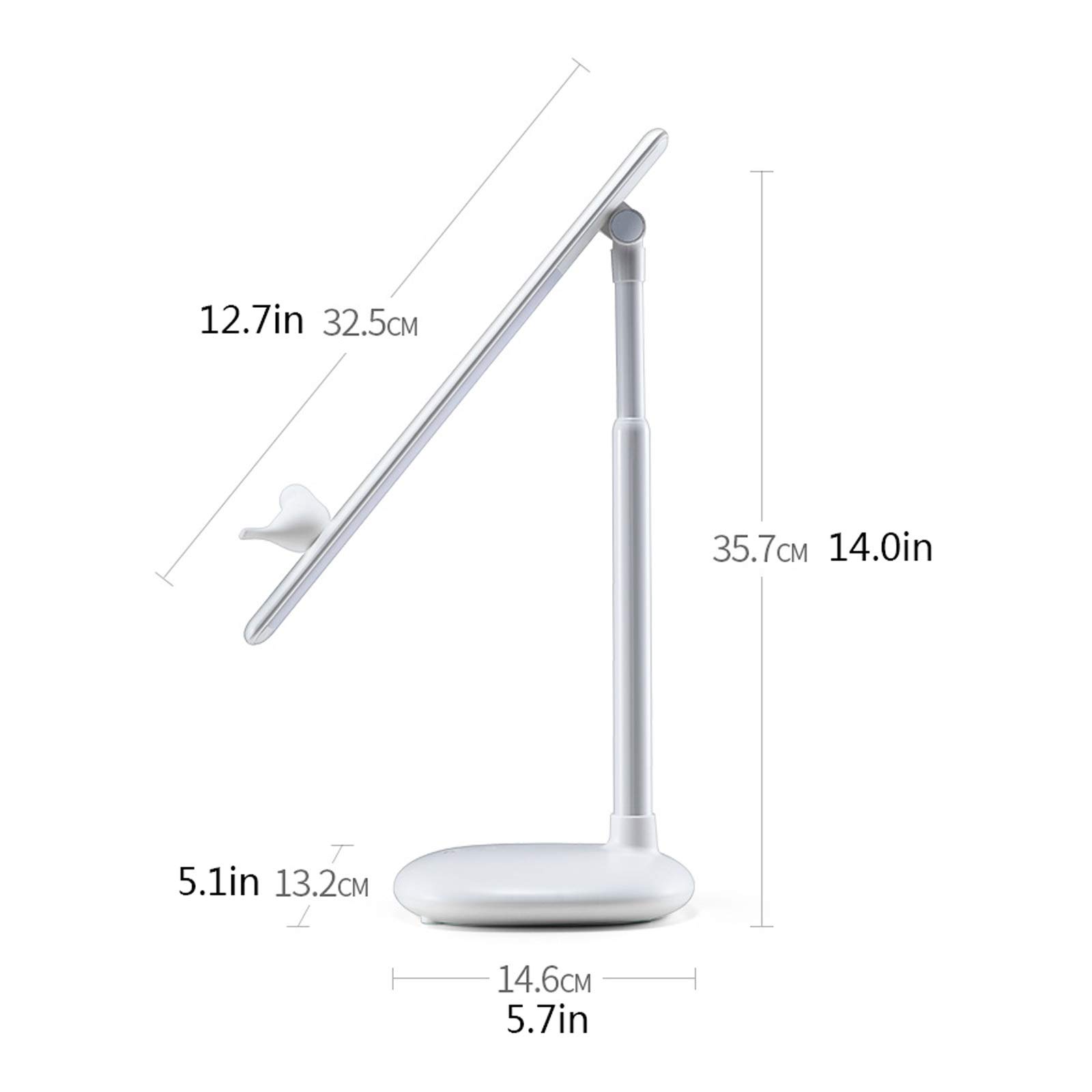Dual-Purpose LED Desk Lamp with USB Charging Port - 3 Lighting Modes & Stepless Dimming for Bedroom, Office, or Living Room - Adjustable Brightness Study Lamp with Built-in Charger for Phones & Tablets