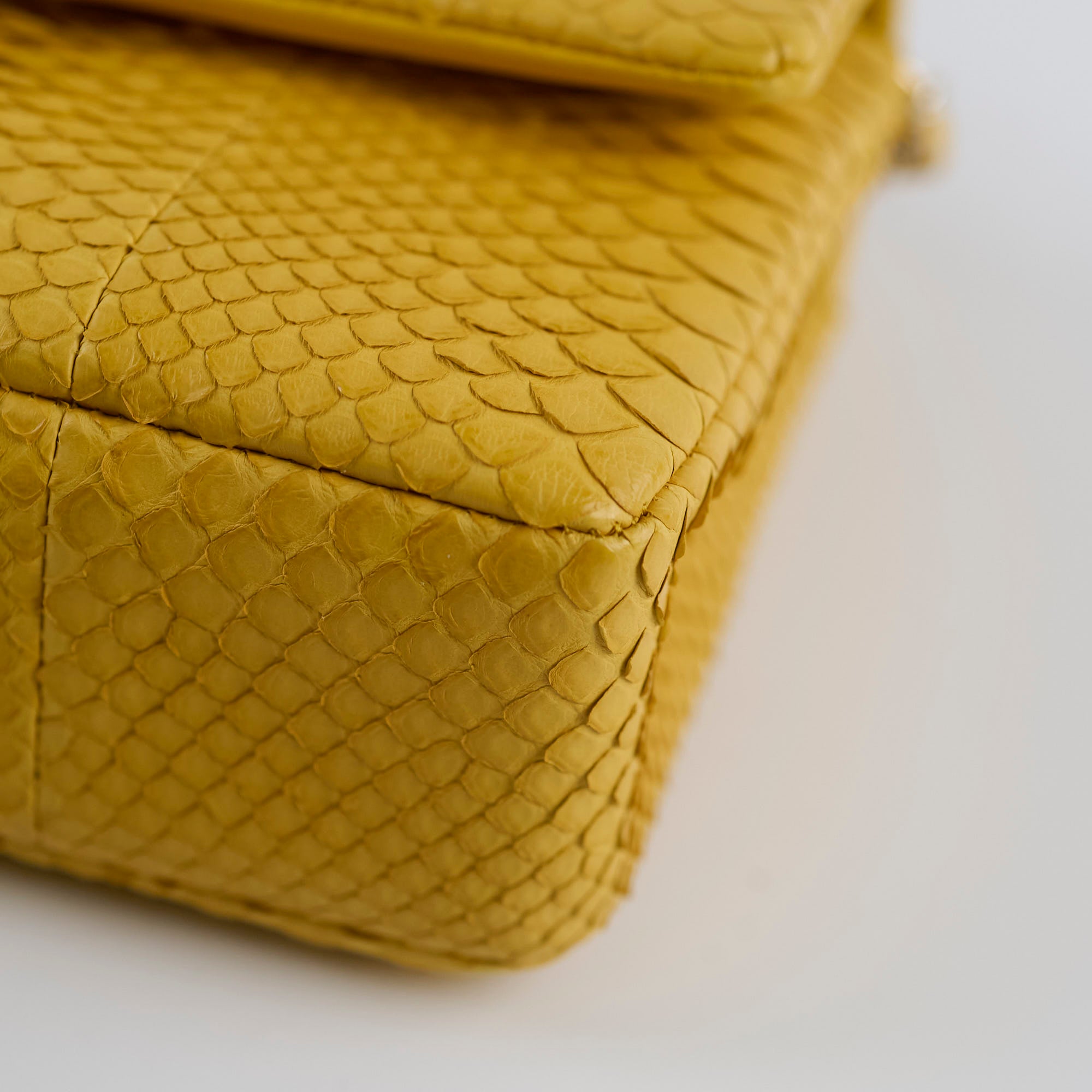 Chanel Python Leather Medium M/L Classic Flap Bag Yellow Series 22 - Luxury Designer Handbag for Women, Perfect for Parties, Weddings & Special Occasions