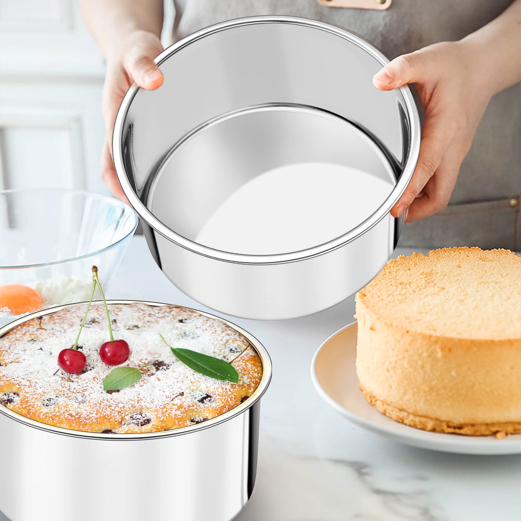 TeamFar 6 Inch Round Cake Pan Set - 6