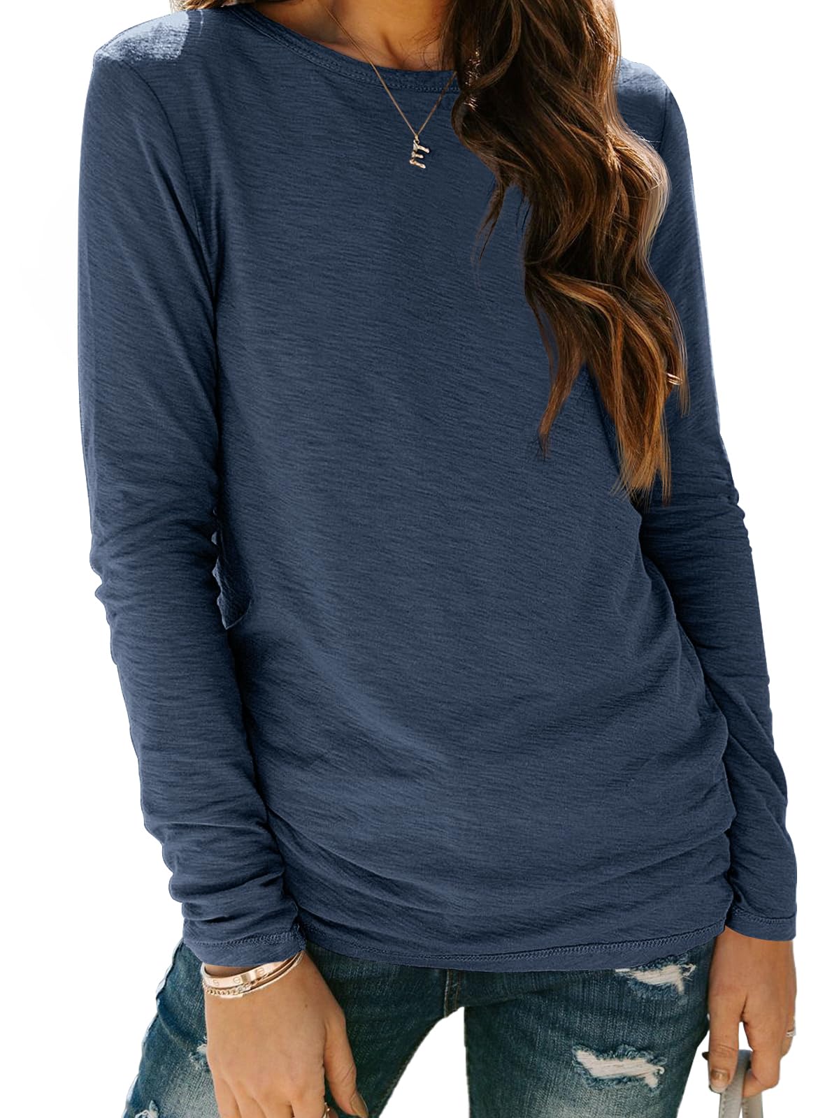 AUTOMET Women's Plus Size Long Sleeve Spring Tops - Workout Shirts, Fall Fashion Tees 2025 - Perfect for Yoga, Gym & Casual Wear