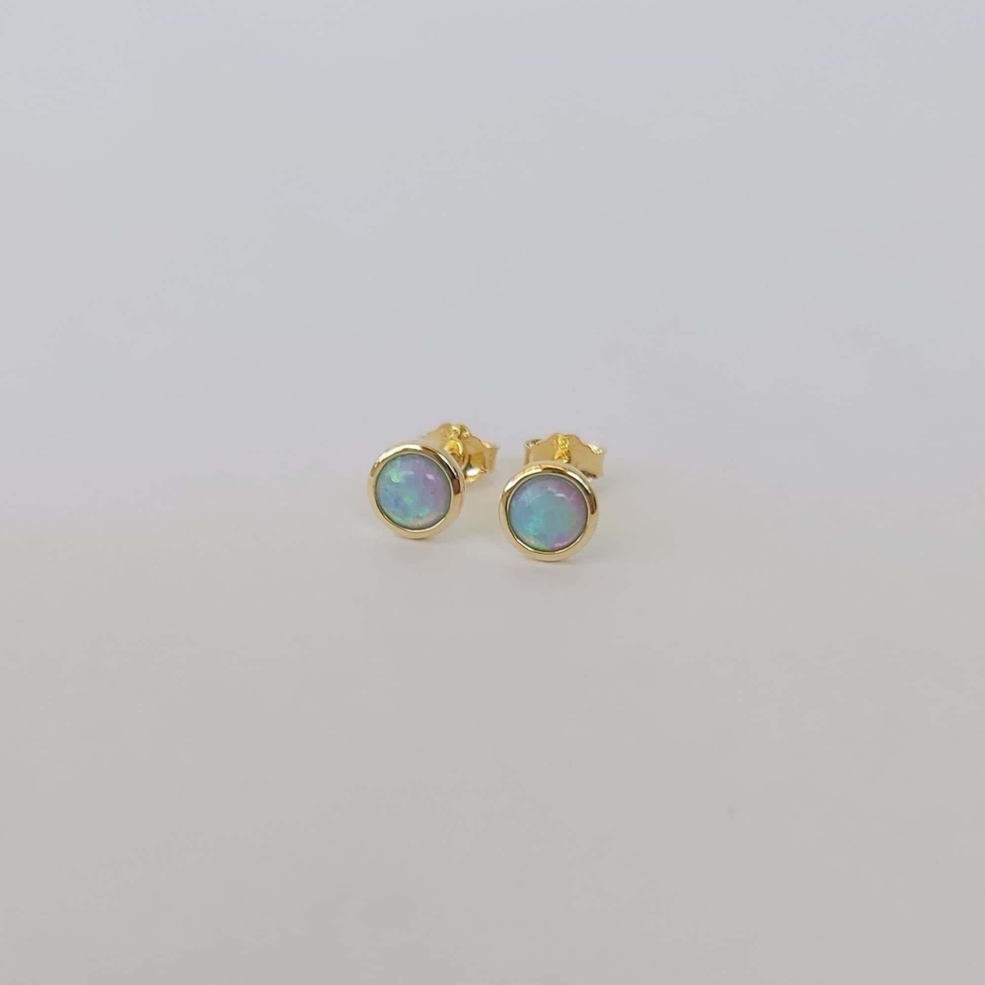 4mm Opal Stud Earrings for Women - Minimalist Fashion Jewelry - Perfect for Everyday Wear, Office & Special Occasions