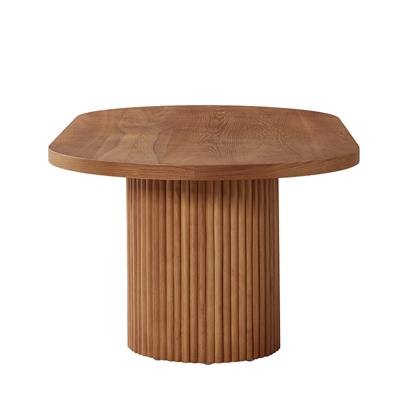 Laurenzo Adjustable Solid Wood Oval Coffee Table with Convertible Nesting Design - Modern Living Room Furniture for Small Spaces & Home Decor