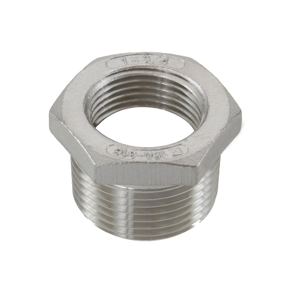 Stainless Steel Bushing Adapter - Male x Female NPT Threaded Fitting (G0816SS) - Ideal for Plumbing, Hydraulic Systems & Industrial Applications