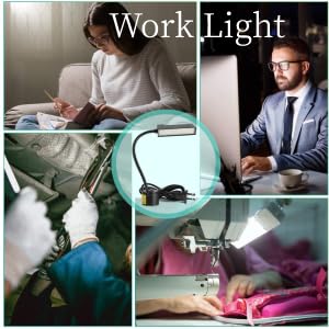 EECOO 30 LED Magnetic Desk Lamp with Adjustable Base & Flexible Gooseneck - Bright Work Light for Sewing Machine, Tool Bench, Crafting & Office Tasks (Perfect for DIY, Reading & Detailed Work)