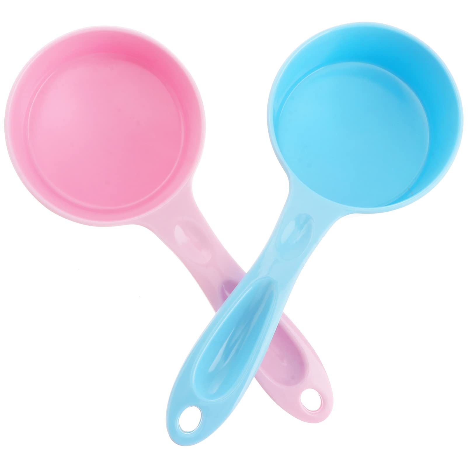 2 Pack Melamine Pet Food Scoop with Handle - Measuring Cup for Dog & Cat Food, Small Pet Food Scooper (Pink, Blue) - Perfect for Measuring Kibble Portions & Storing in Pet Food Containers