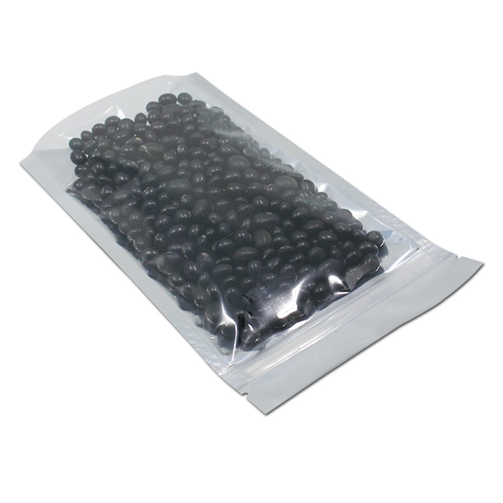 FERENLI 500 Pack 5.5x7.9 Inch Stand Up Clear Front Zipper Lock Resealable Mylar Foil Plastic Bags - Airtight Food Storage Bags with Tear Notch for Long Term Food Preservation, Coffee, Tea, Nuts, Snacks & Meal Prep