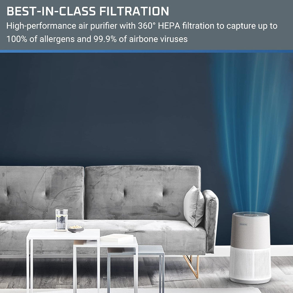 ROWENTA Pure Air City PU2840U1 Air Purifier for Home & Office - HEPA Filter, Removes Dust, Pollen & Pet Dander - Ideal for Allergies & Asthma Relief in Bedrooms, Living Rooms