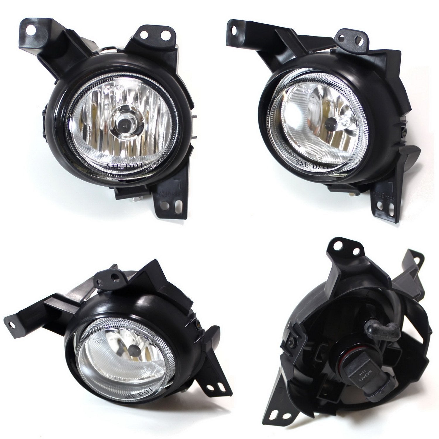 2014-2016 Mazda 6 Complete Clear Lens Fog Light Kit with Bezel Covers & Wiring Harness - Upgrade for Better Visibility in Rain & Fog Driving Conditions
