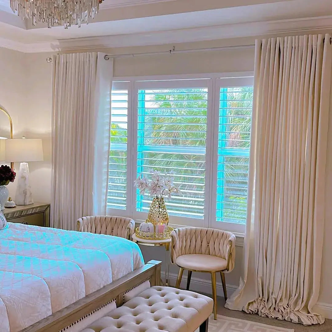 Luxury Veda Luster Cotton Velvet Pleated Curtains - Blackout Drapes for Living Room, Bedroom & Home Decor | Soft & Elegant Window Treatments for Enhanced Privacy & Light Control