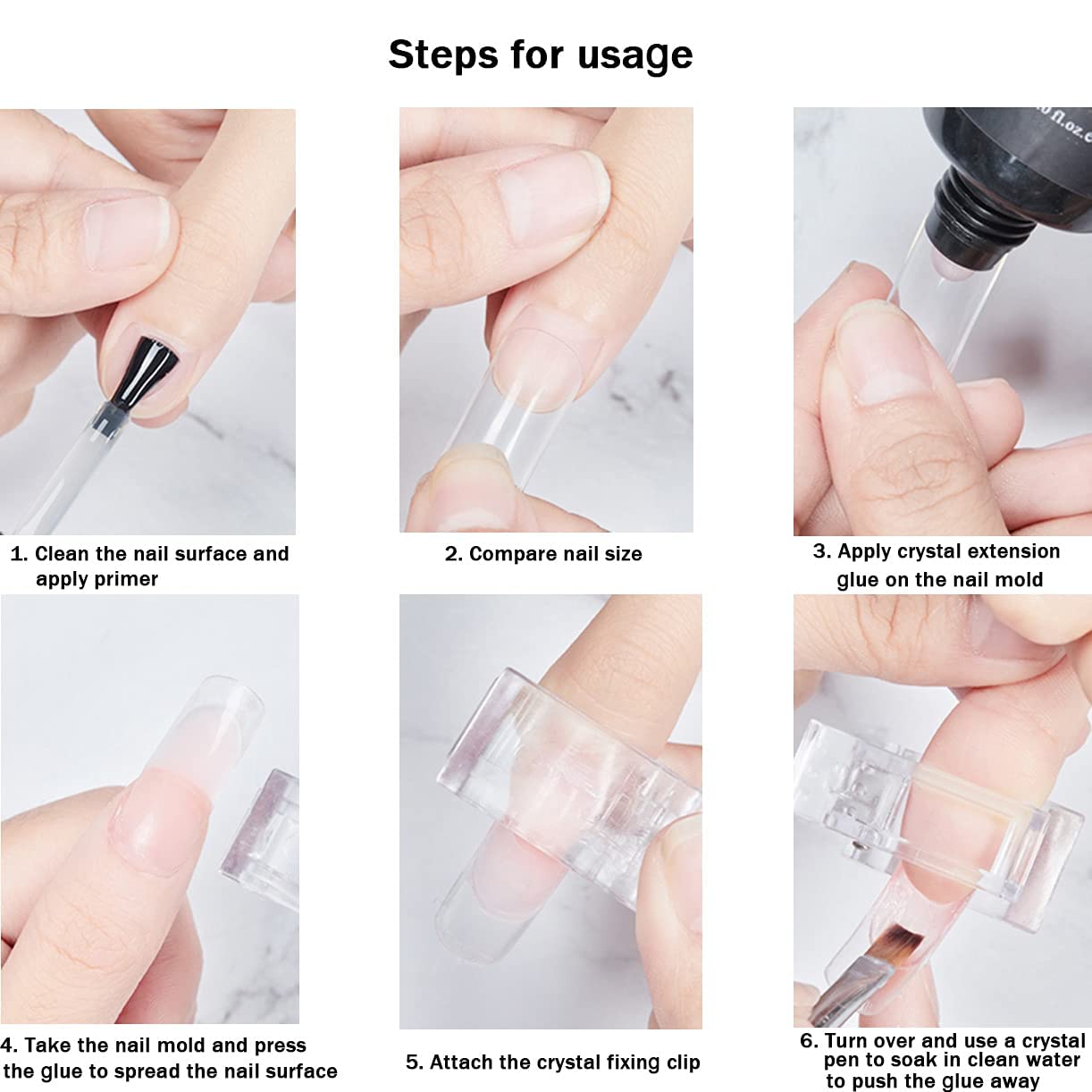 10Pcs Clear Transparent Nail Clips for Polygel - Quick Building Nail Forms, UV LED Builder Clamps for Nail Extensions & Manicure - Perfect for Salon, Home DIY Nail Art & Professional Use