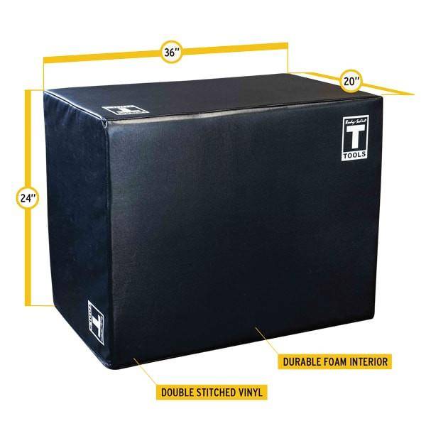 Body Solid BSTSPBOX 3-Way Soft Plyo Box - Adjustable Height Plyometric Jump Box for CrossFit, Home Gym & Functional Training