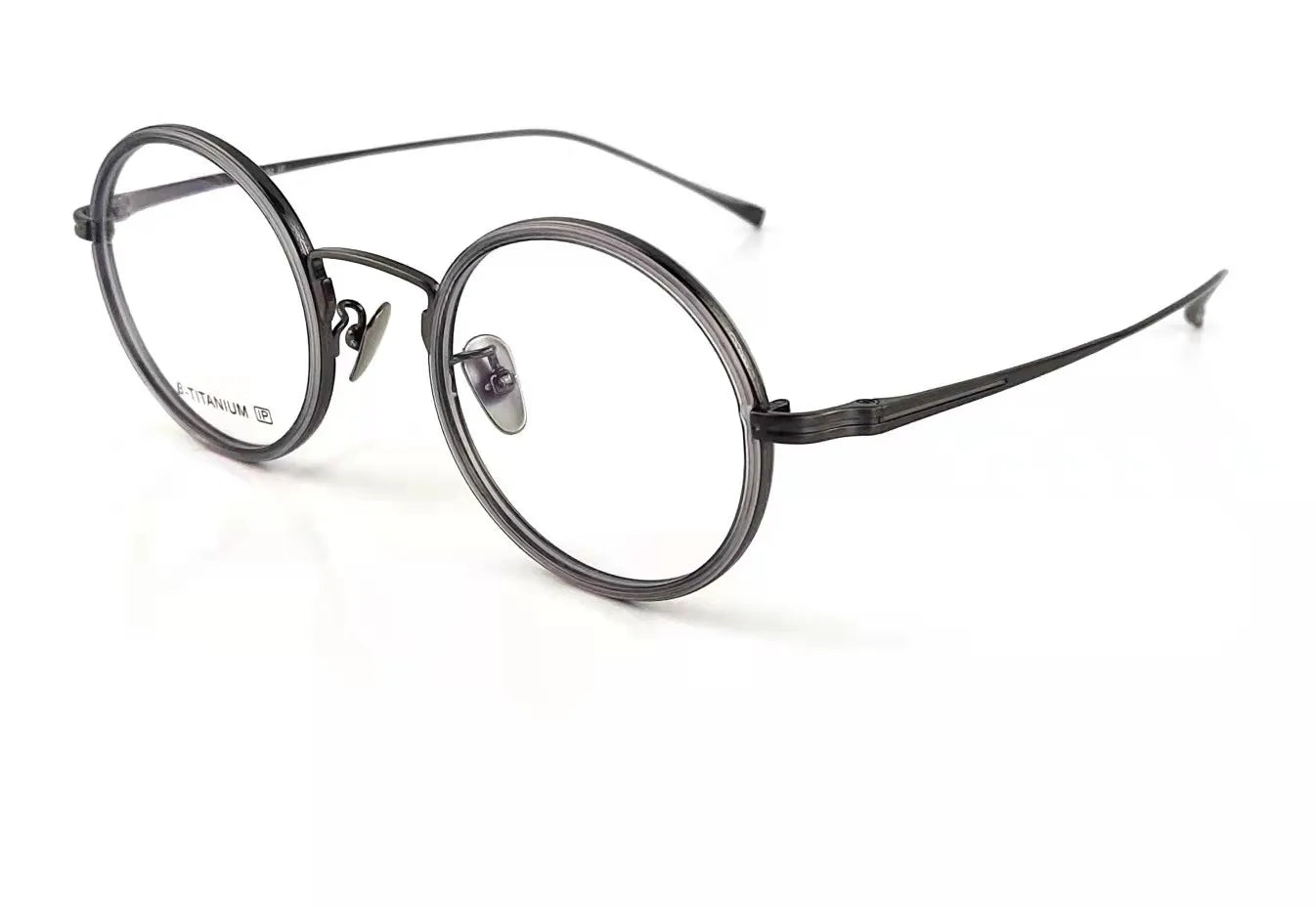 Aimee Unisex Full Rim Round Oval Titanium Eyeglasses 1061 - Lightweight & Durable Titanium Frame for Men & Women - Perfect for Reading, Work, and Everyday Fashion