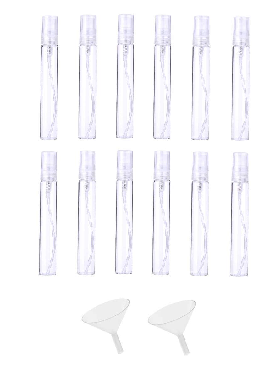 12 Pack Mini Mister Spray Bottles with Bonus Funnels - Fine Mist Sprayer for Hair, Plants & Cleaning - Travel & Home Essentials by PTP FLASH DEALS