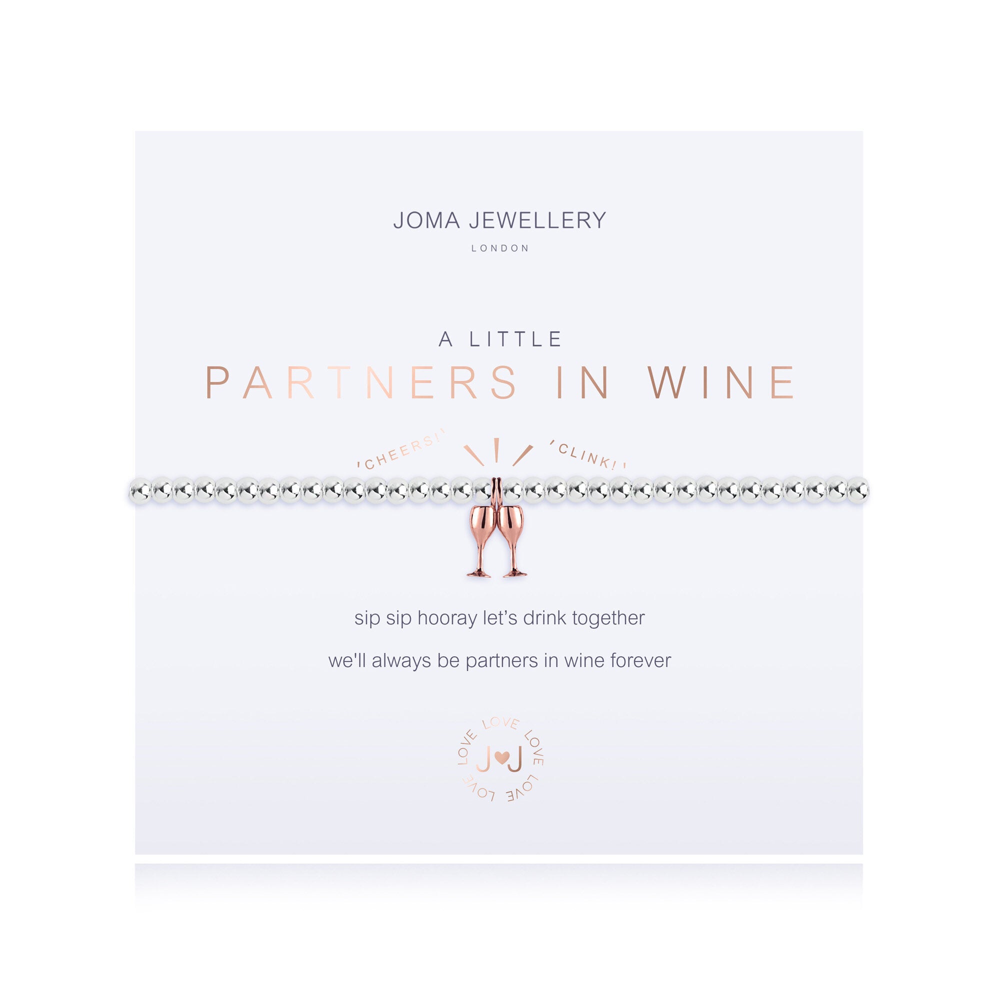 Joma Jewellery Bracelet - A Little Partners In Wine - Elegant Friendship Bracelet for Women - Perfect Gift for Wine Lovers & Best Friends