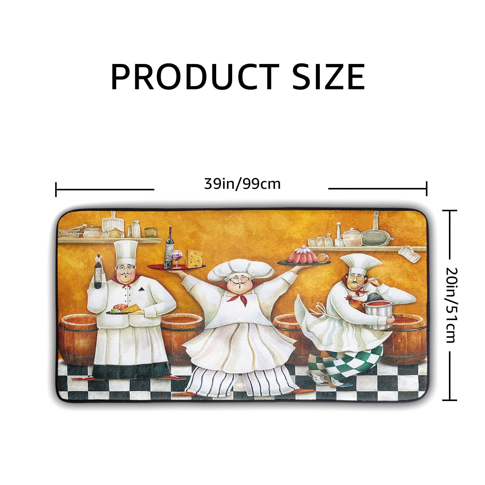 Premium Non-Slip Kitchen Rugs - Anti Fatigue Cushioned Chef Mats for Sink & Bathroom, Washable 39