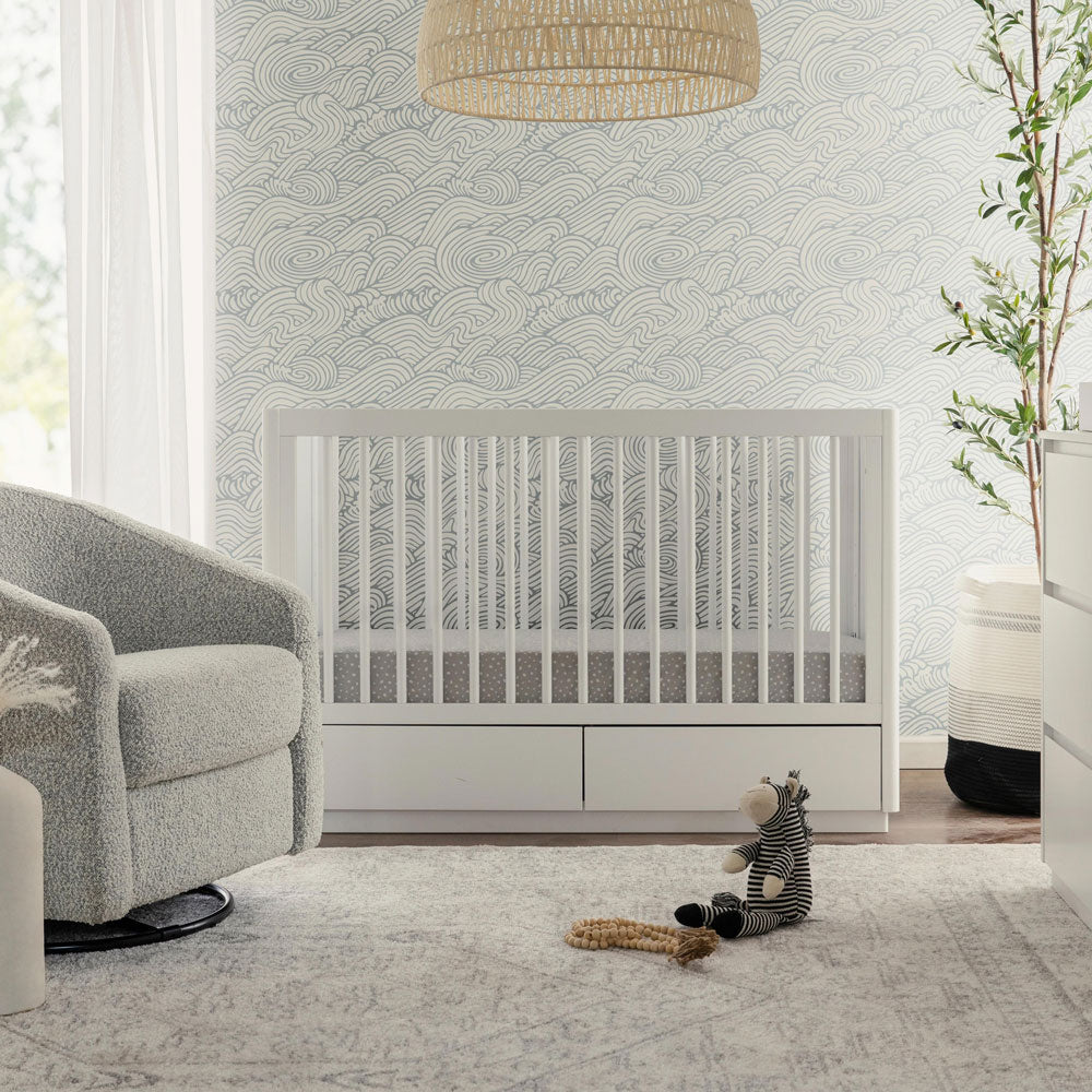 3-in-1 Convertible Baby Crib with Toddler Bed Conversion Kit - Space Saving Nursery Furniture for Small Rooms - Perfect for Newborns to Toddlers Transition